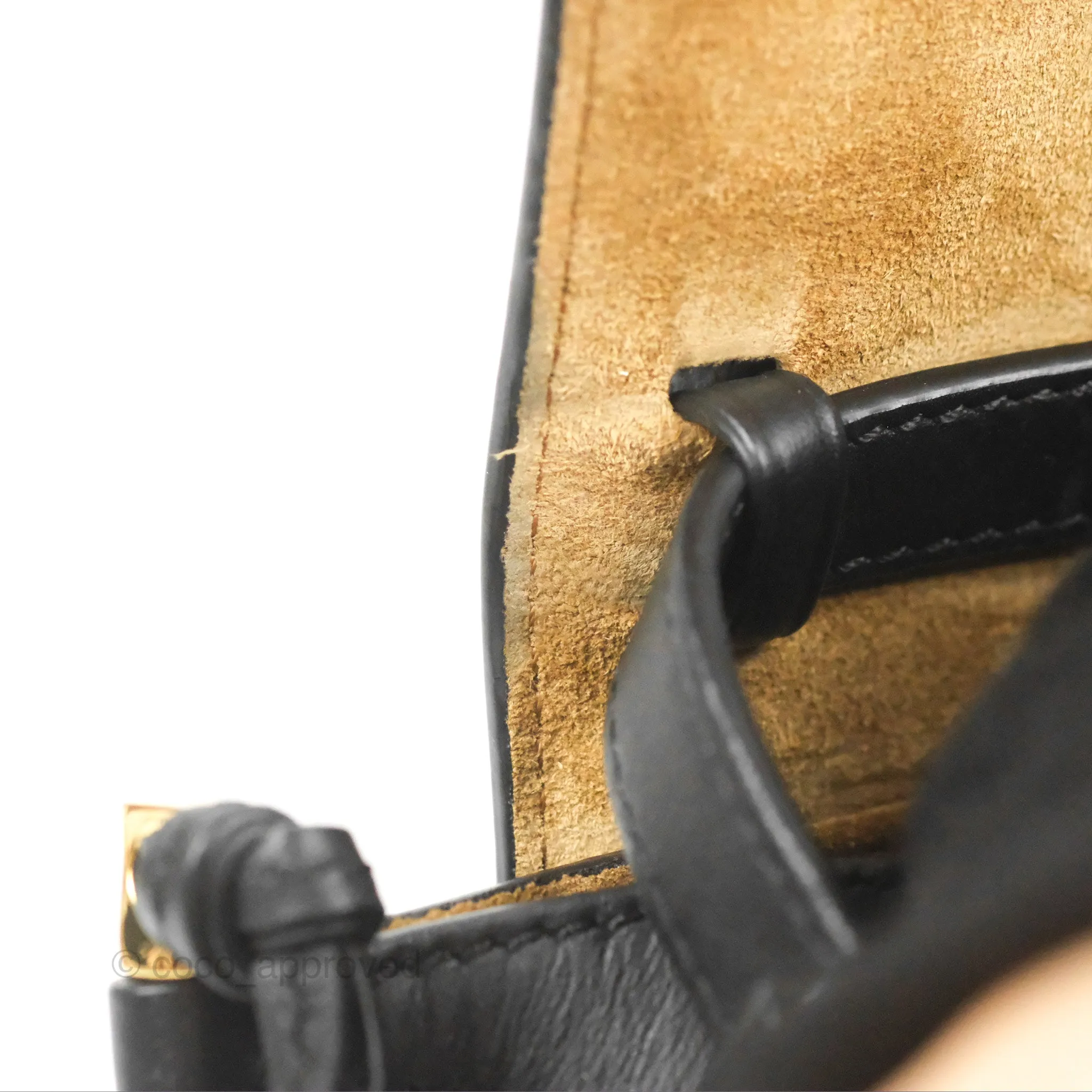 Loewe Mini Gate Dual Bag in Soft Calfskin & Jacquard Strap Black