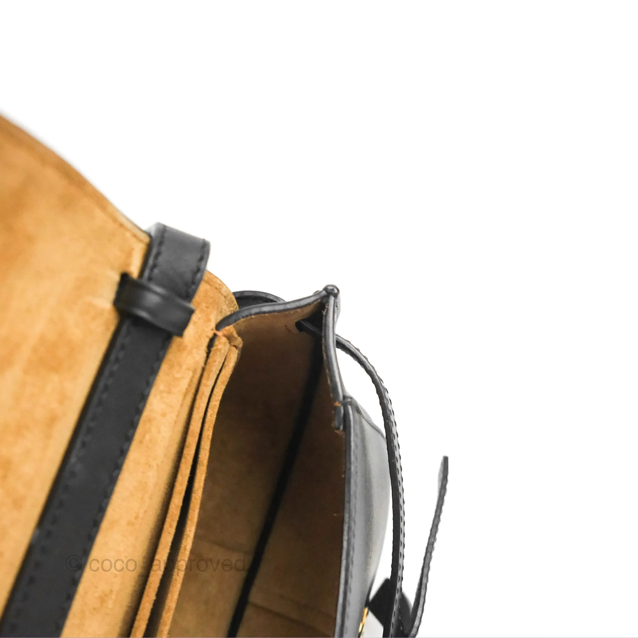 Loewe Mini Gate Dual Bag in Soft Calfskin & Jacquard Strap Black