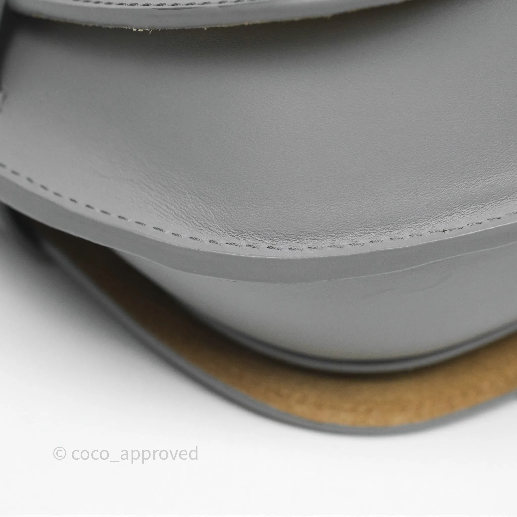 Loewe Mini Gate Dual Bag in Soft Calfskin & Jacquard Strap Light Grey
