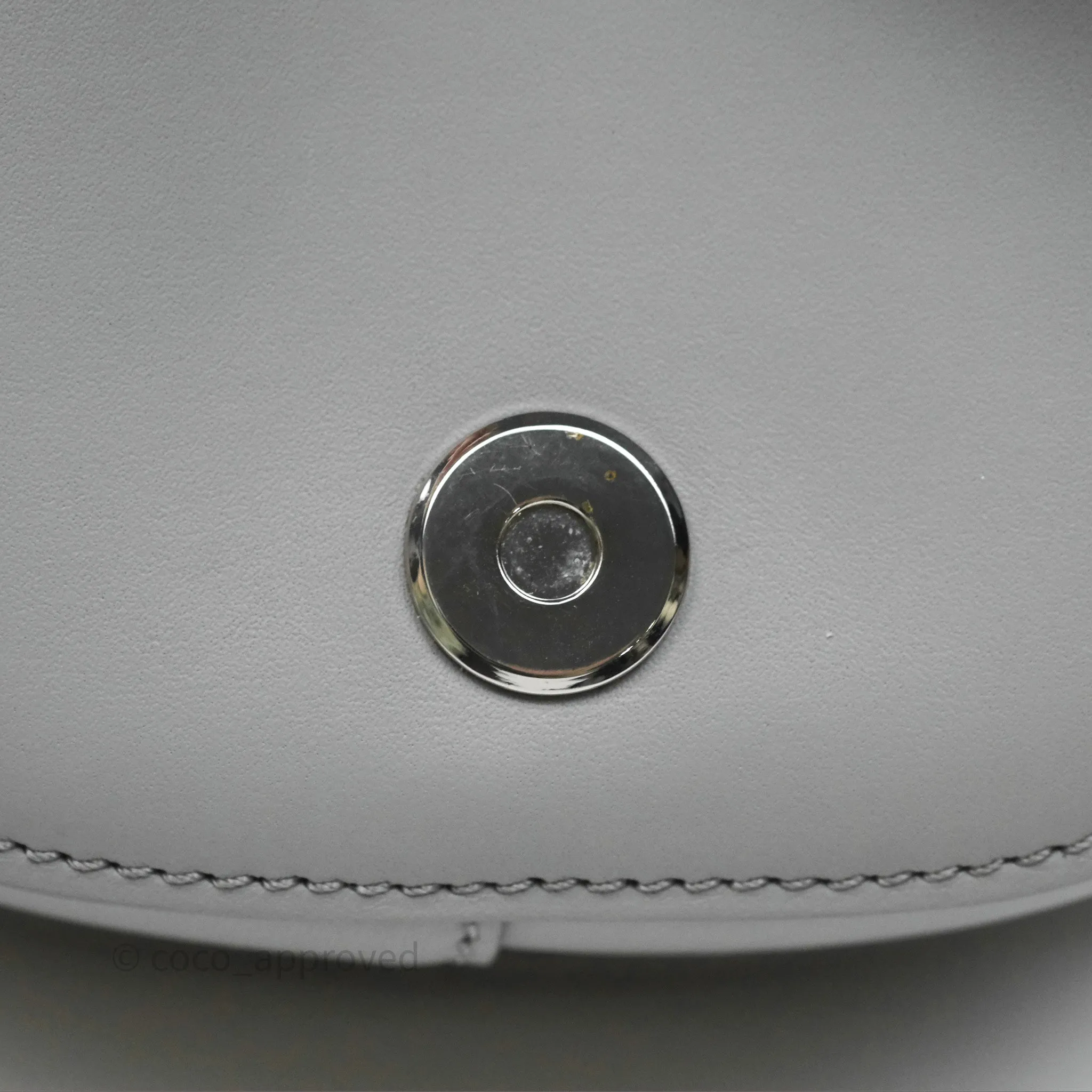 Loewe Mini Gate Dual Bag in Soft Calfskin & Jacquard Strap Light Grey