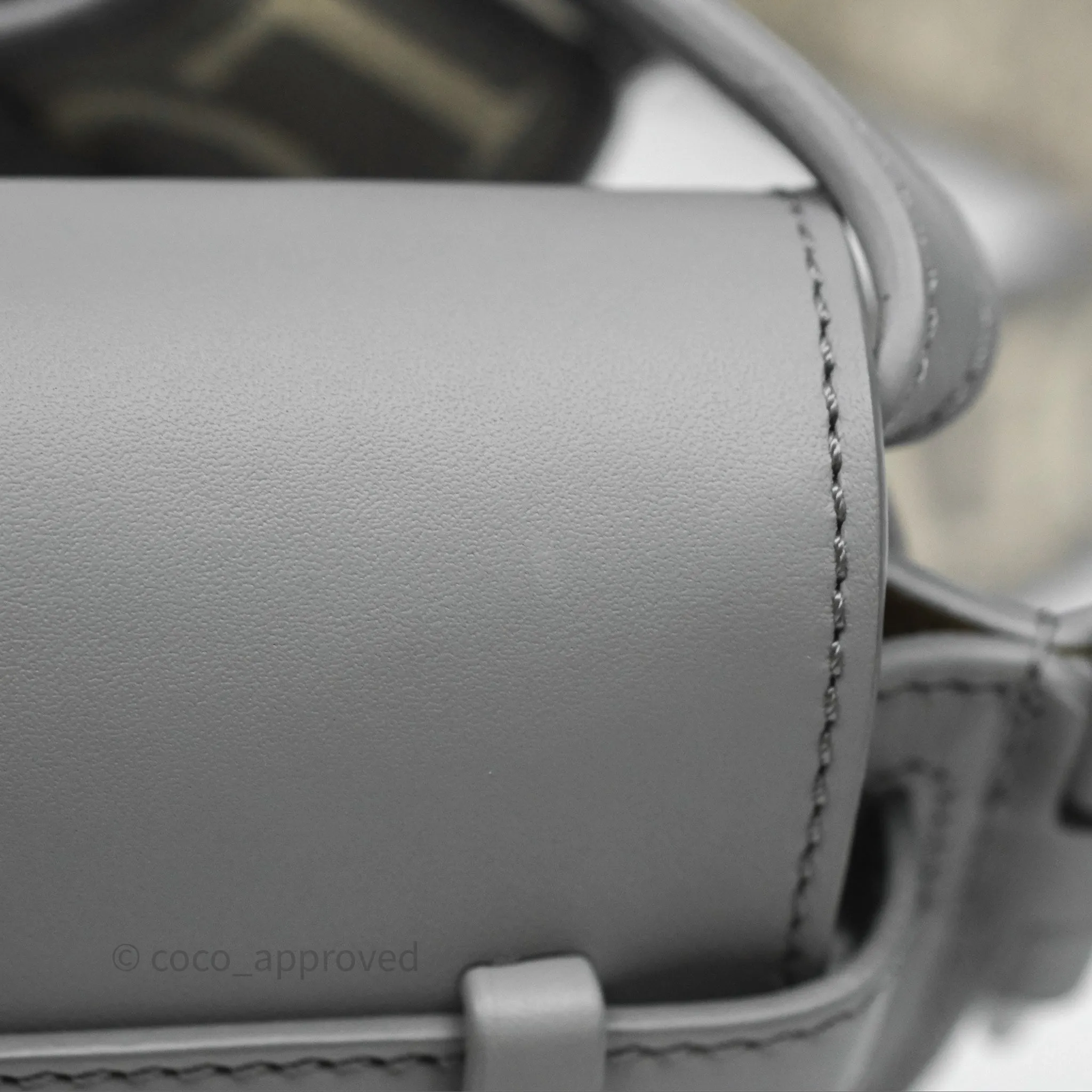 Loewe Mini Gate Dual Bag in Soft Calfskin & Jacquard Strap Light Grey