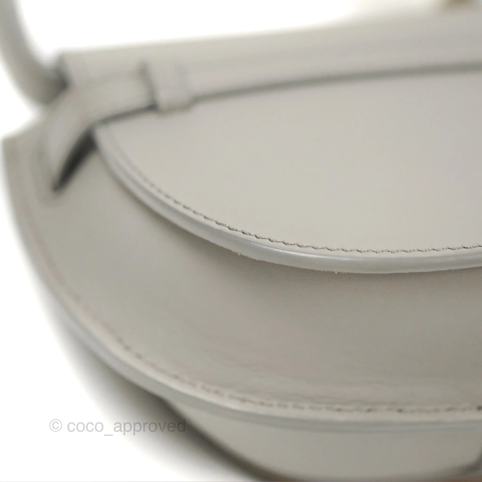 Loewe Mini Gate Dual Bag in Soft Calfskin & Jacquard Strap Light Grey