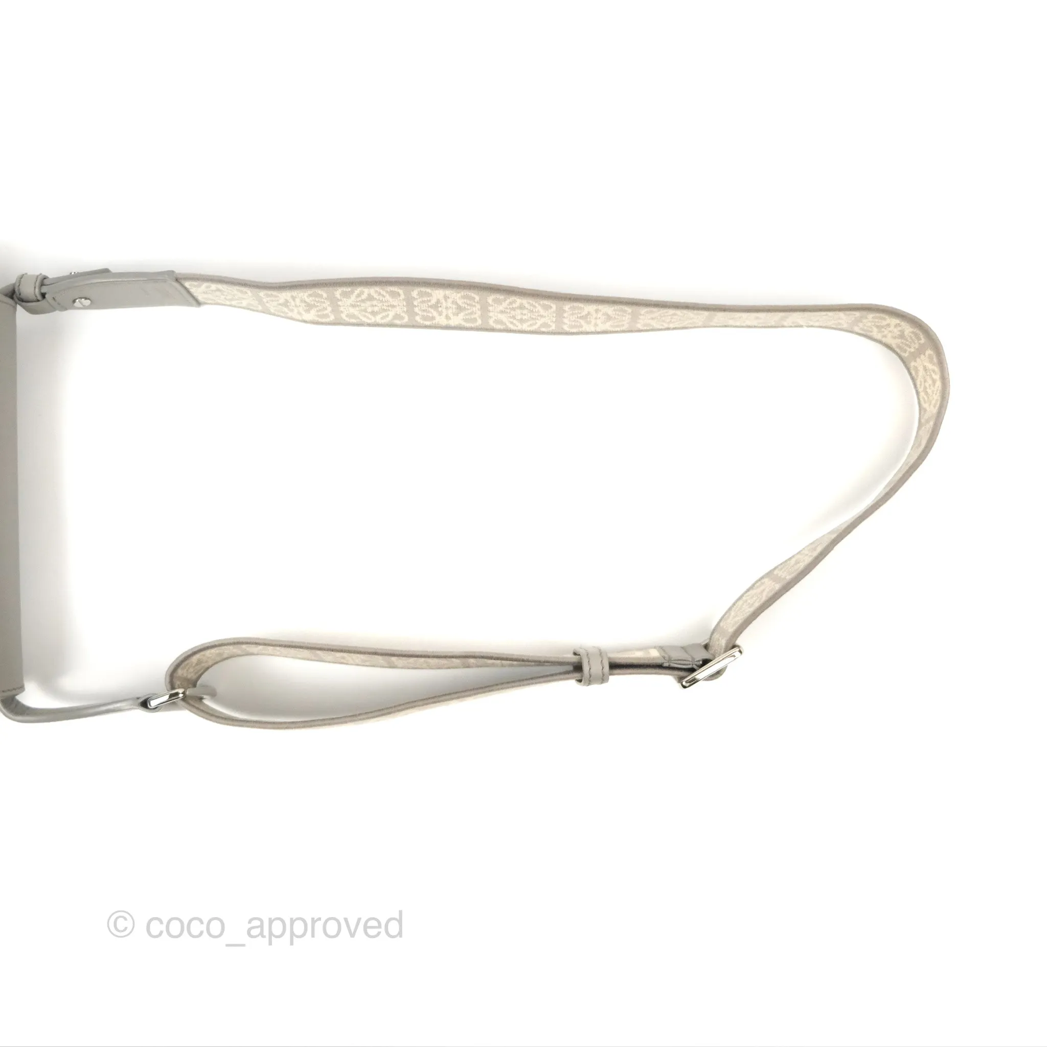 Loewe Mini Gate Dual Bag in Soft Calfskin & Jacquard Strap Light Grey
