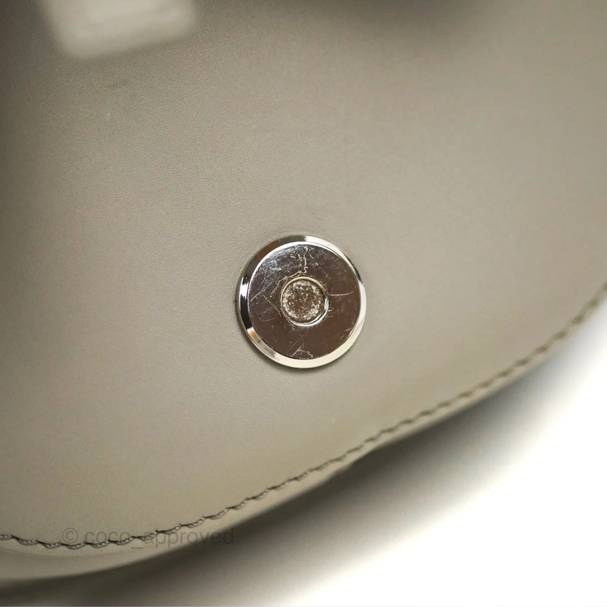 Loewe Mini Gate Dual Bag in Soft Calfskin & Jacquard Strap Light Grey
