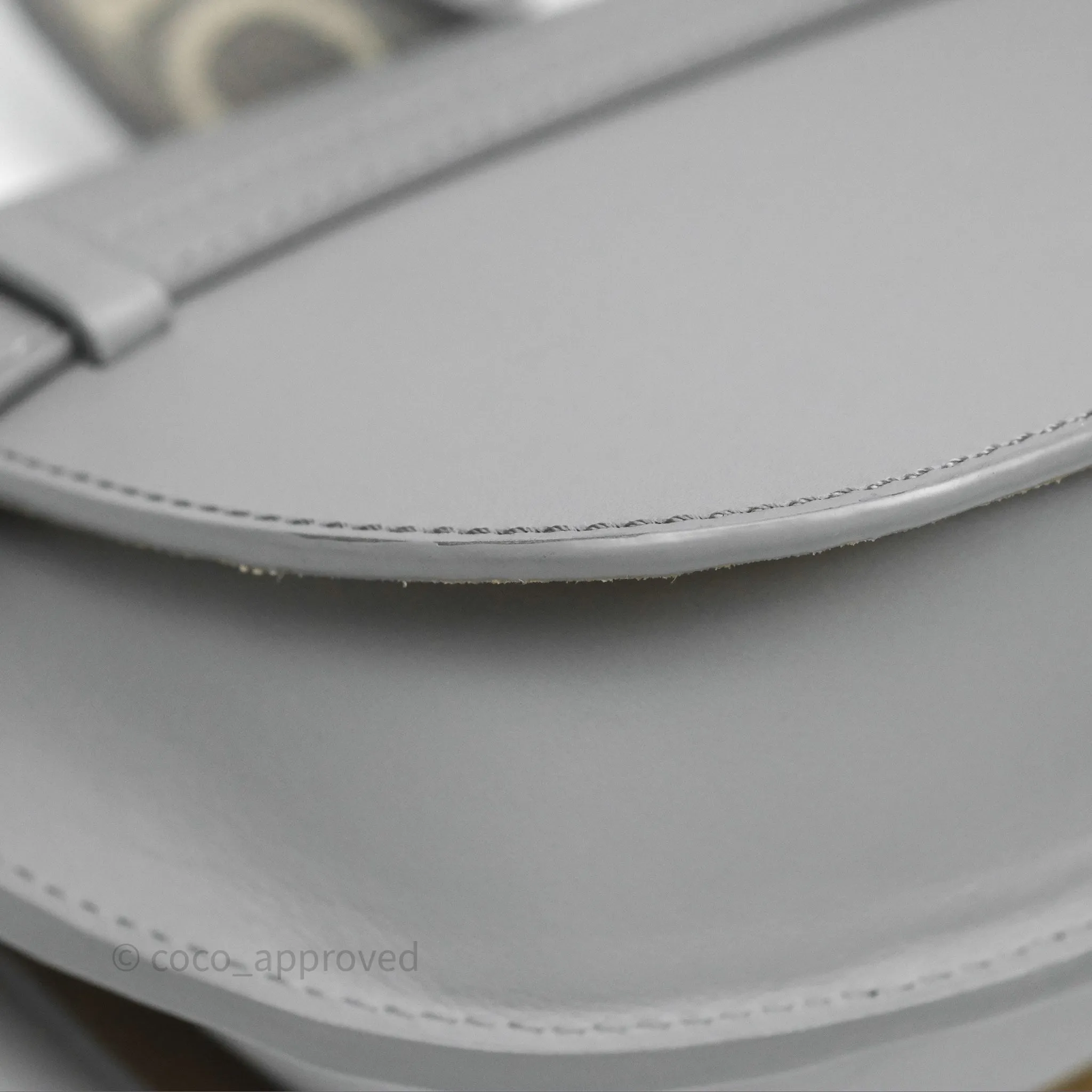 Loewe Mini Gate Dual Bag in Soft Calfskin & Jacquard Strap Light Grey