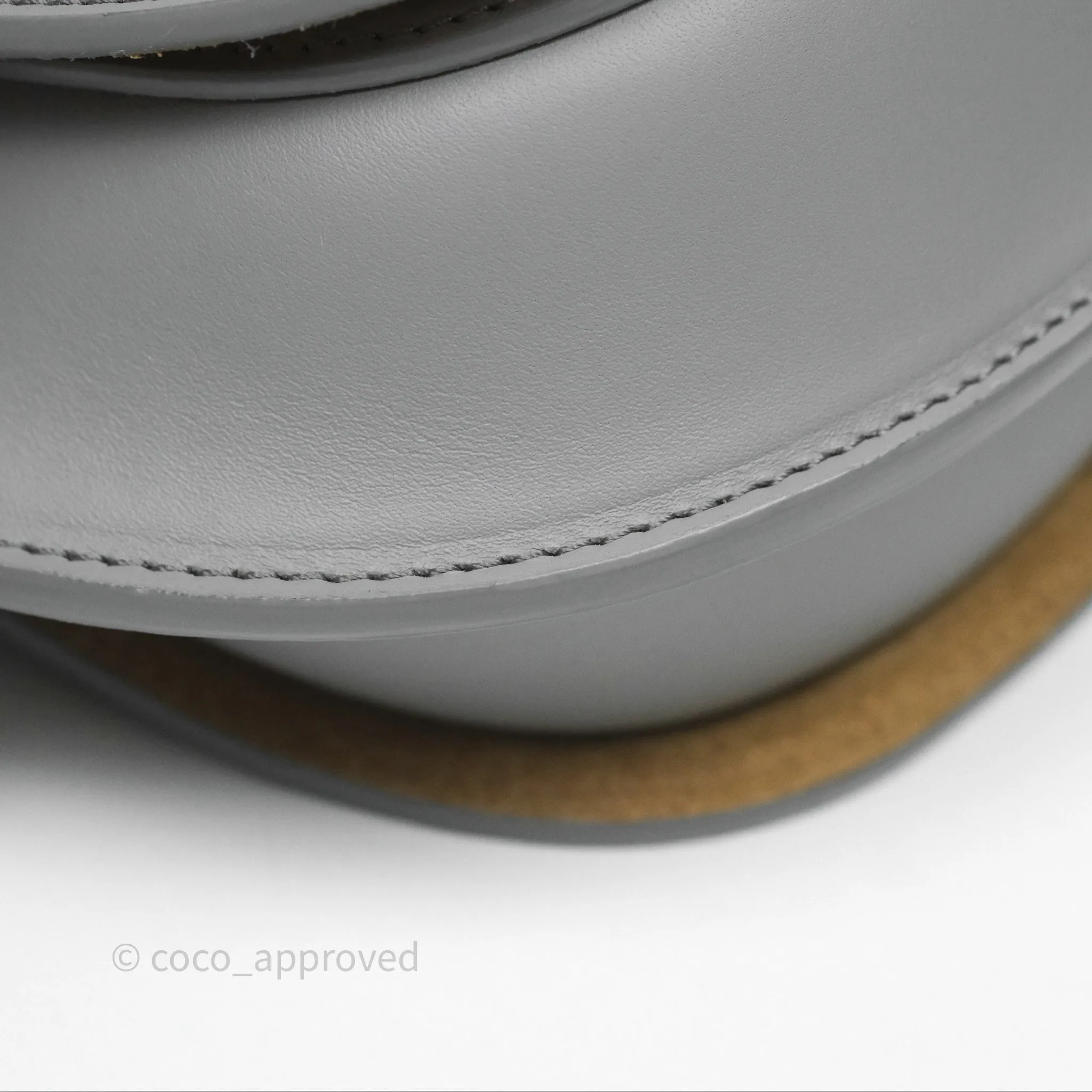 Loewe Mini Gate Dual Bag in Soft Calfskin & Jacquard Strap Light Grey