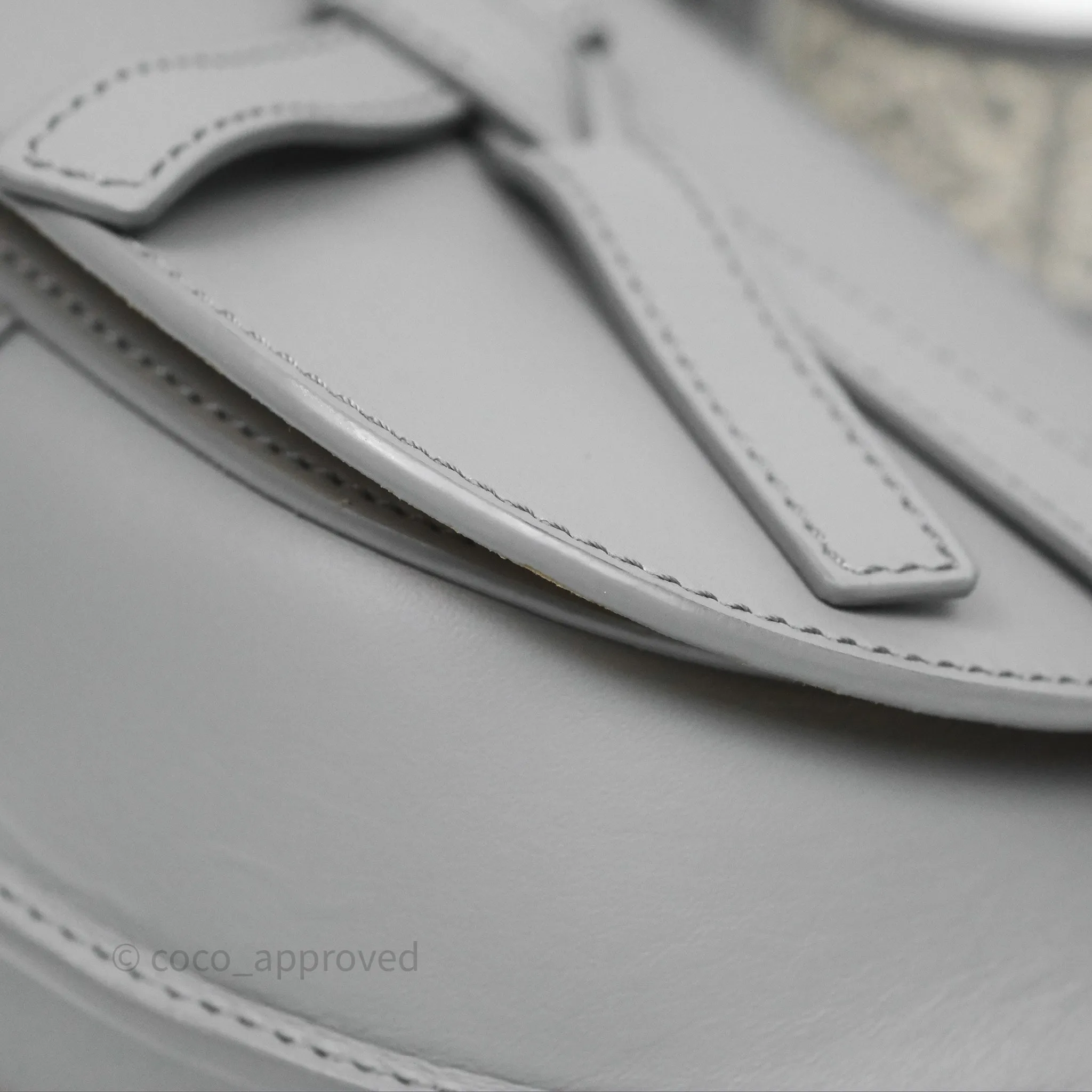 Loewe Mini Gate Dual Bag in Soft Calfskin & Jacquard Strap Light Grey