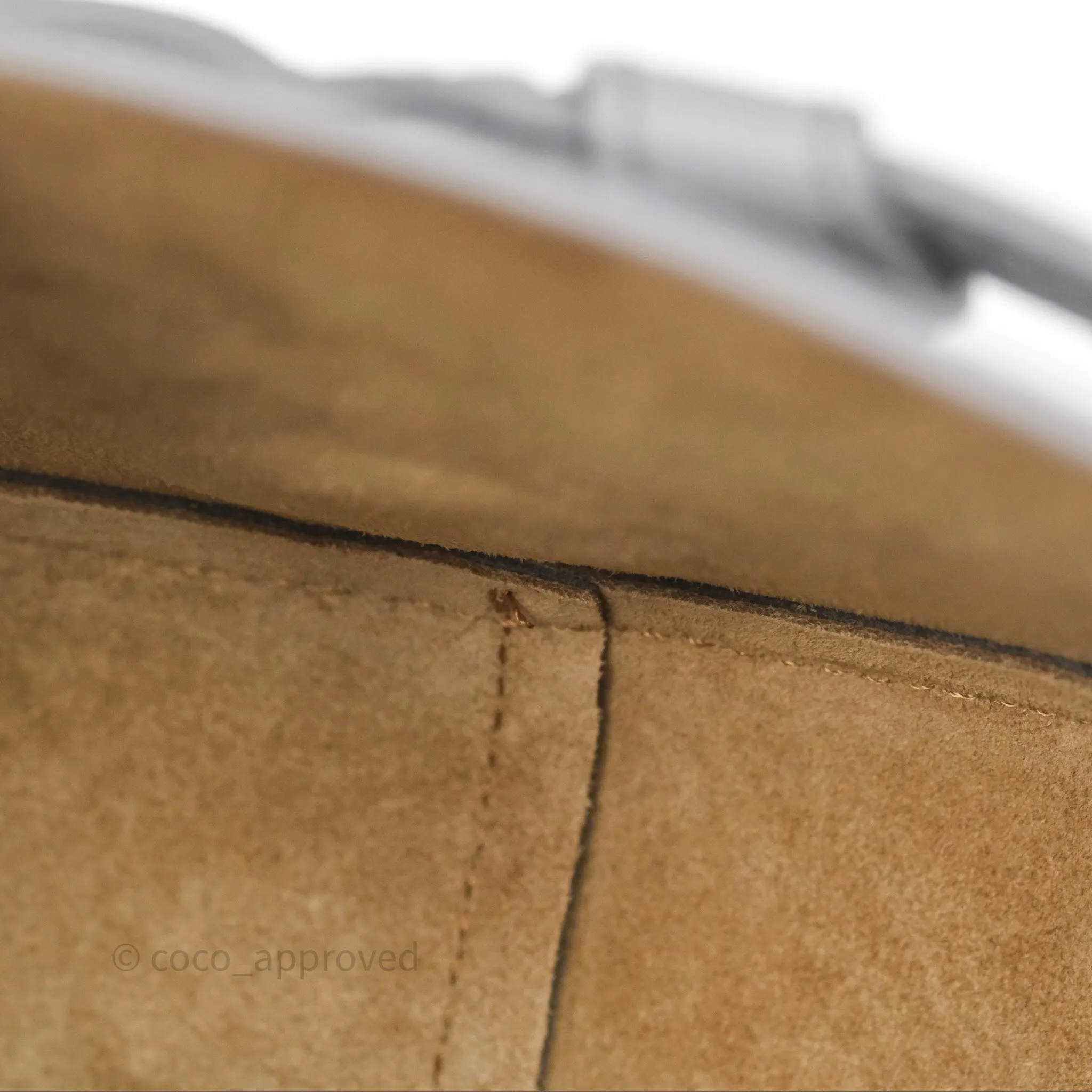 Loewe Mini Gate Dual Bag in Soft Calfskin & Jacquard Strap Light Grey