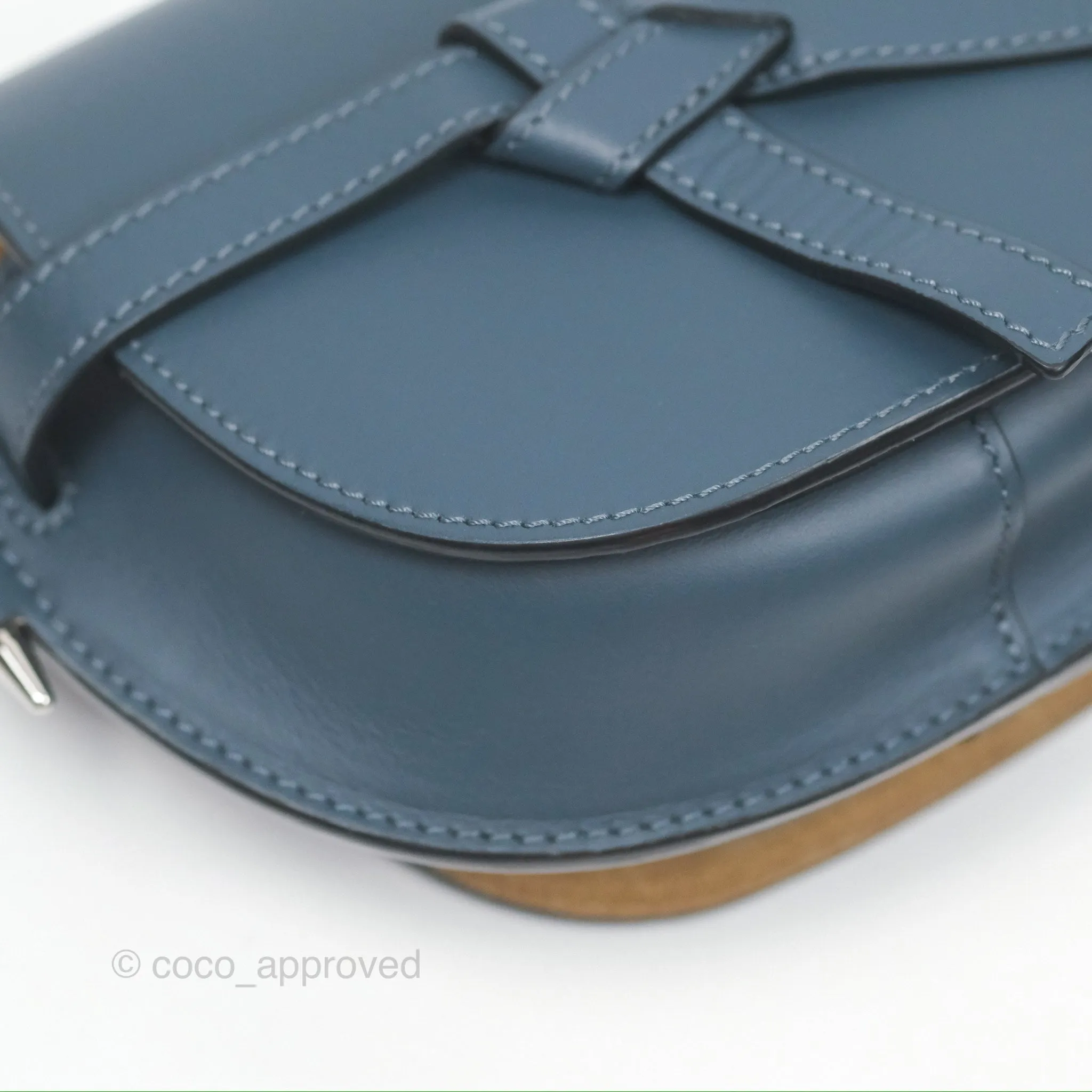 Loewe Mini Gate Dual bag Onyx Blue Soft Calfskin Jacquard Strap