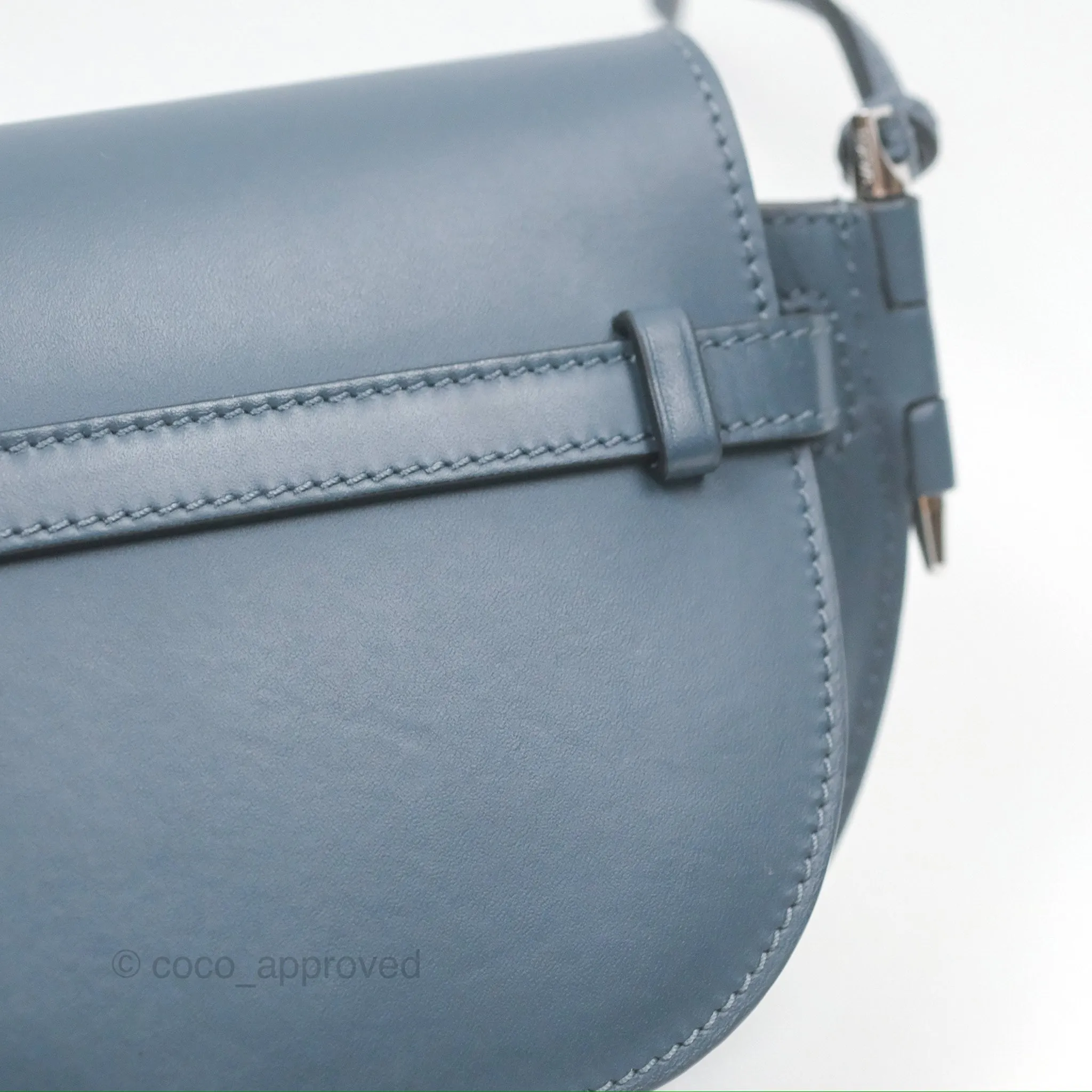 Loewe Mini Gate Dual bag Onyx Blue Soft Calfskin Jacquard Strap
