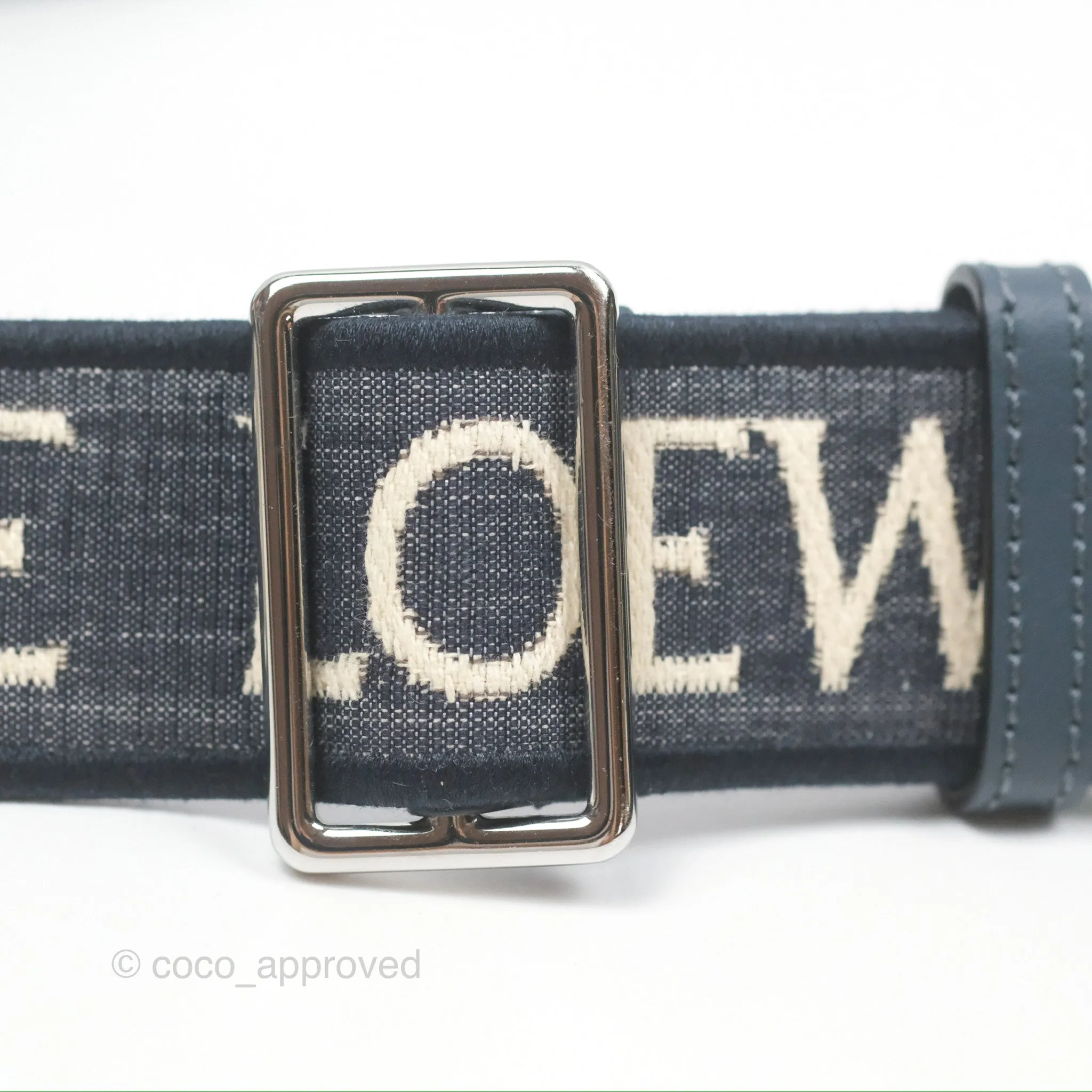 Loewe Mini Gate Dual bag Onyx Blue Soft Calfskin Jacquard Strap