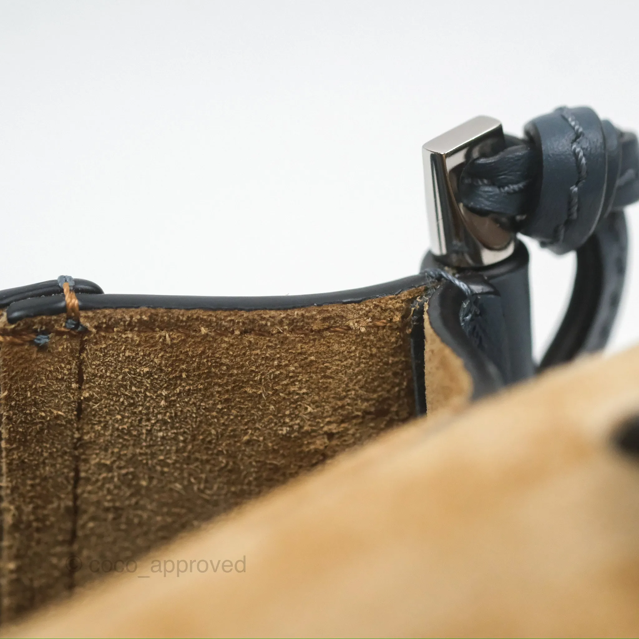 Loewe Mini Gate Dual bag Onyx Blue Soft Calfskin Jacquard Strap