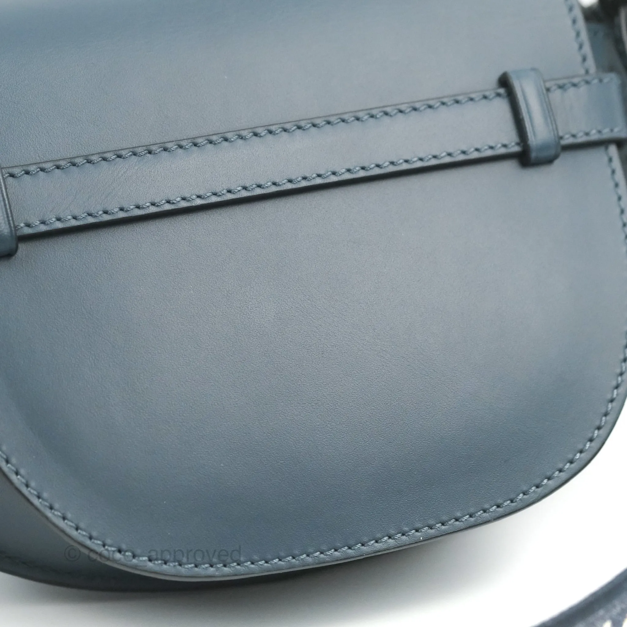 Loewe Mini Gate Dual bag Onyx Blue Soft Calfskin Jacquard Strap