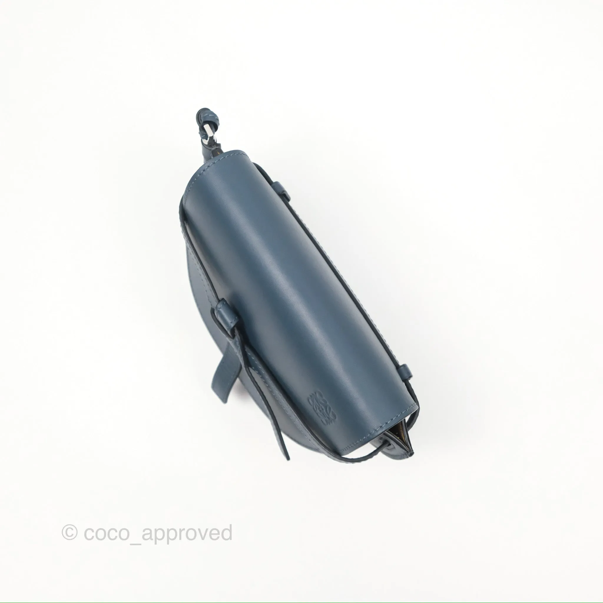 Loewe Mini Gate Dual bag Onyx Blue Soft Calfskin Jacquard Strap