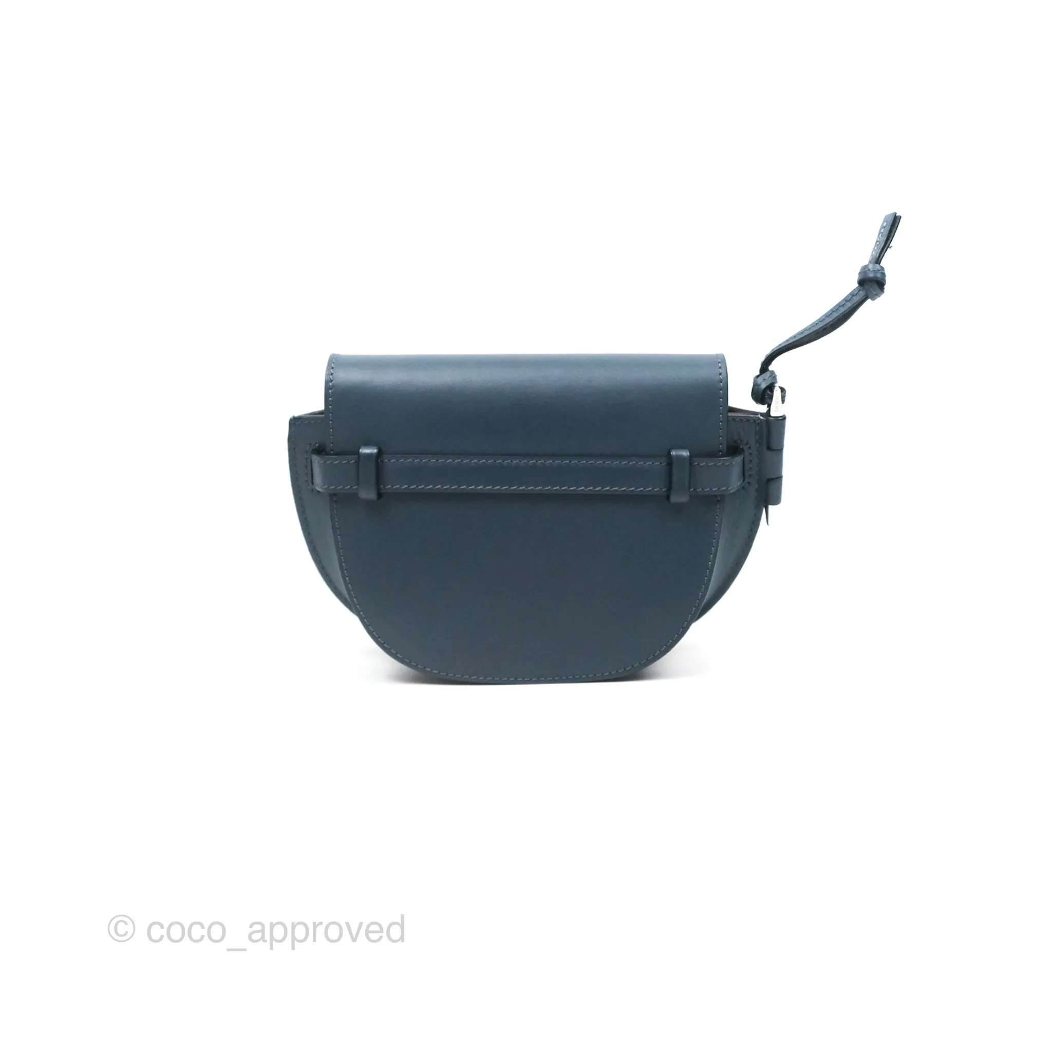 Loewe Mini Gate Dual bag Onyx Blue Soft Calfskin Jacquard Strap