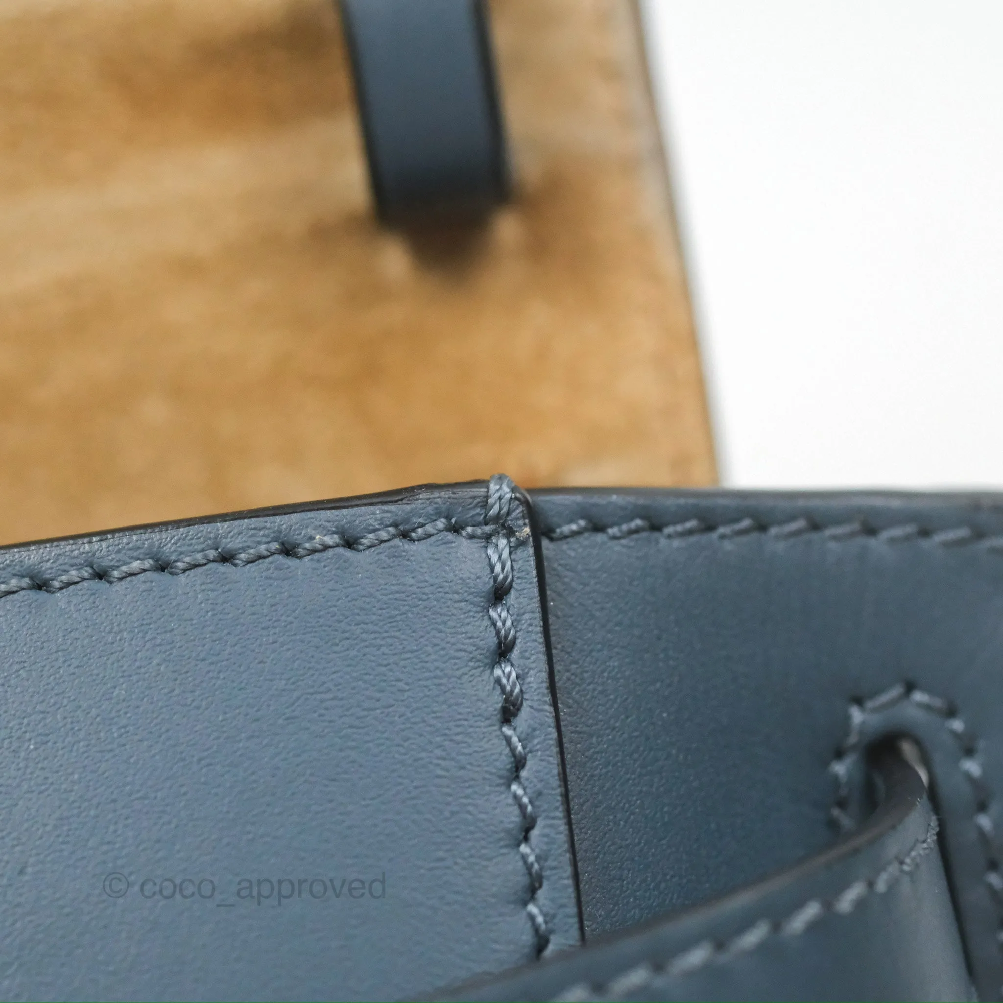 Loewe Mini Gate Dual bag Onyx Blue Soft Calfskin Jacquard Strap