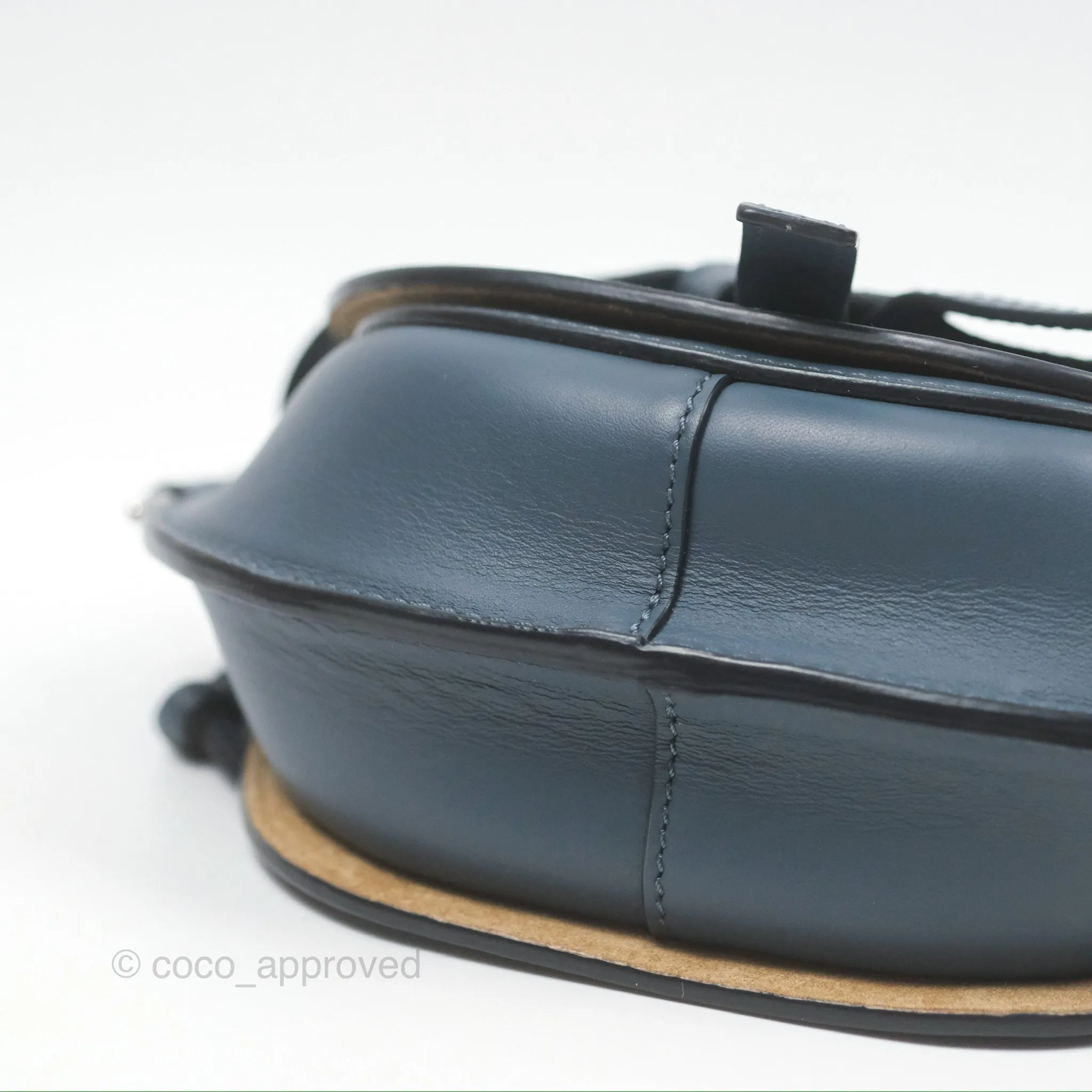 Loewe Mini Gate Dual bag Onyx Blue Soft Calfskin Jacquard Strap
