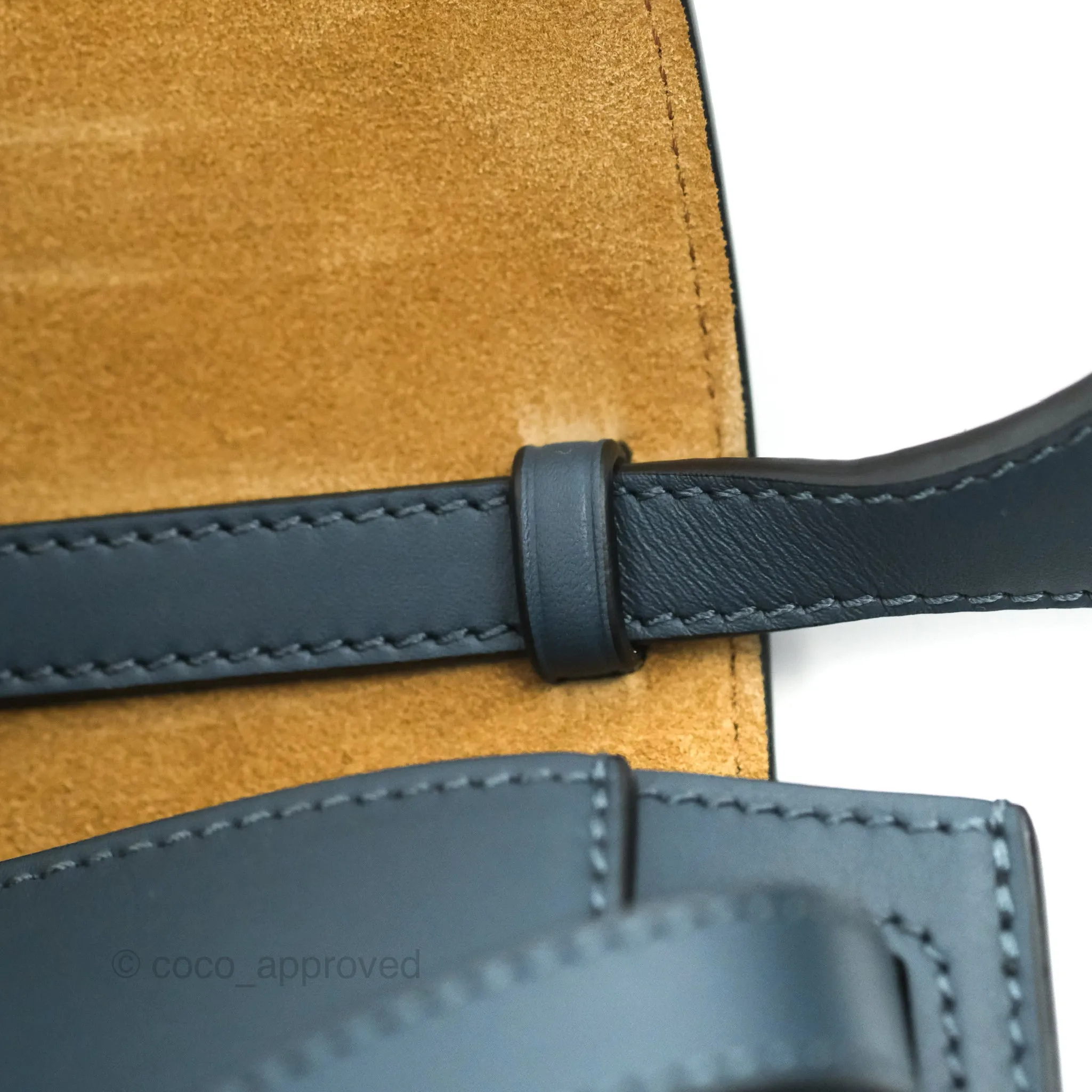 Loewe Mini Gate Dual bag Onyx Blue Soft Calfskin Jacquard Strap