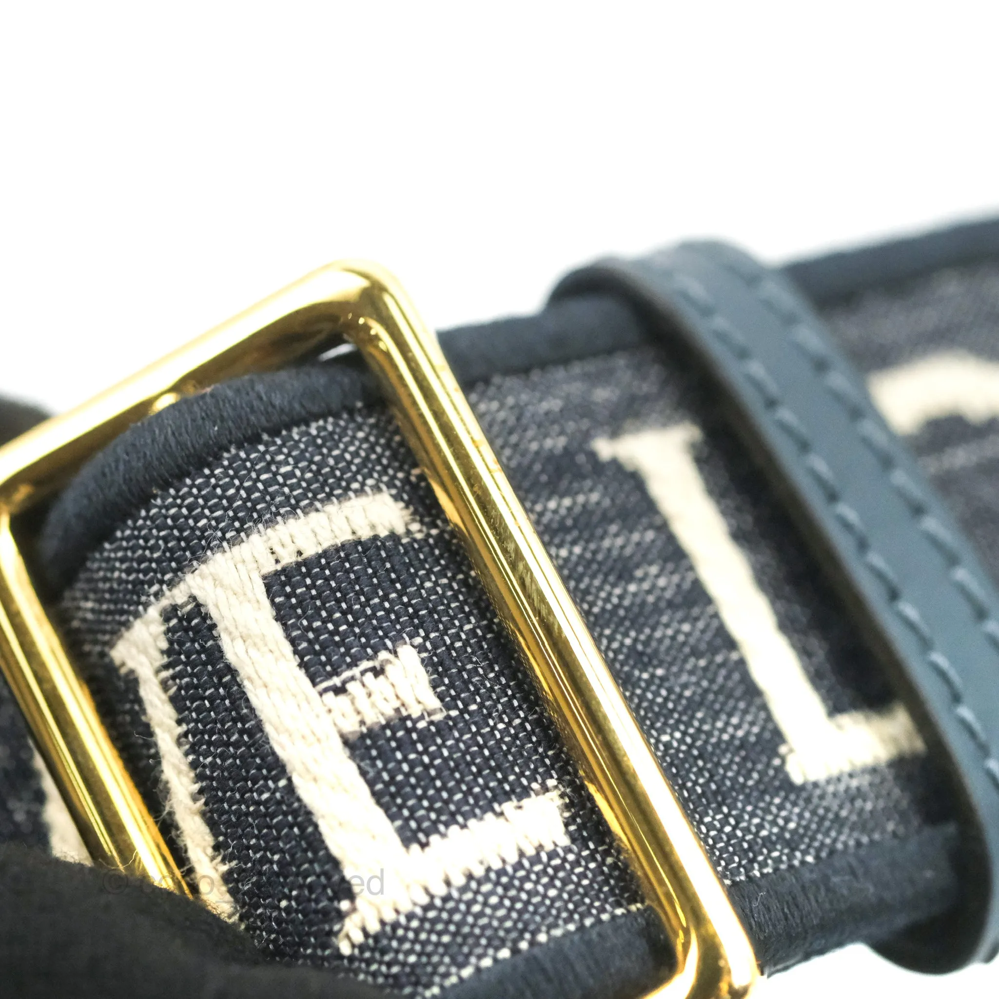Loewe Mini Gate Dual bag Onyx Blue Soft Calfskin Jacquard Strap