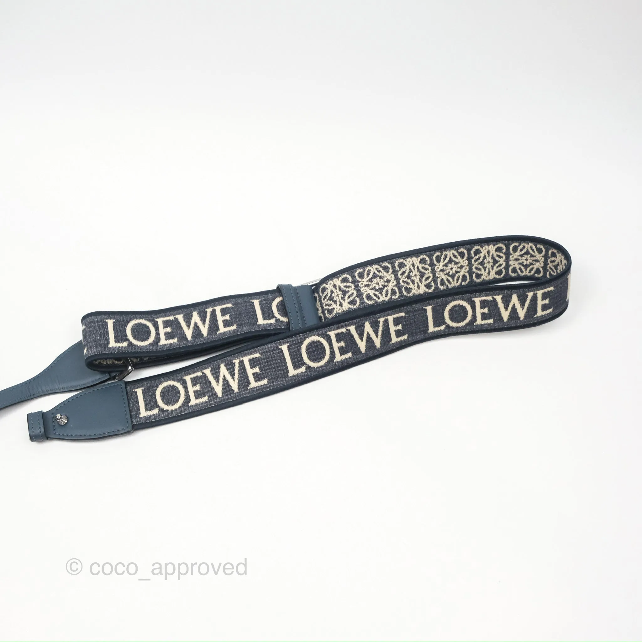 Loewe Mini Gate Dual bag Onyx Blue Soft Calfskin Jacquard Strap