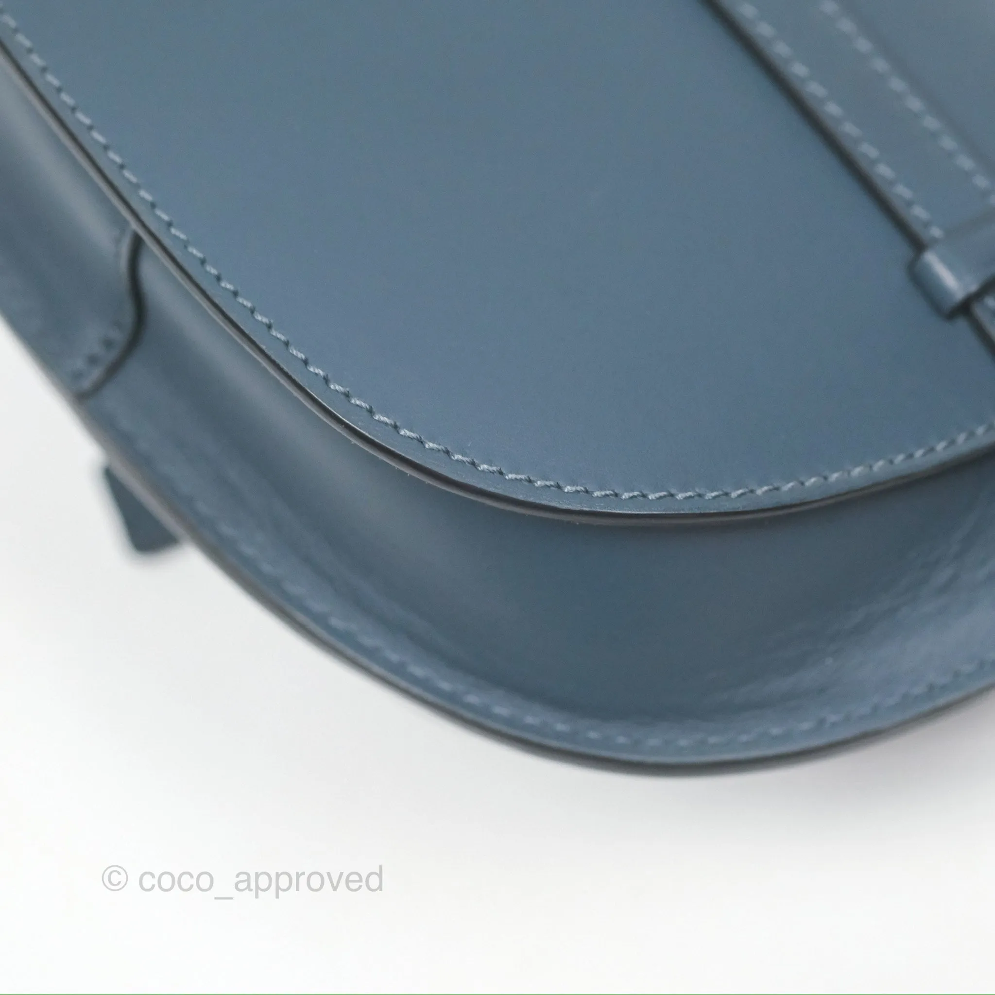 Loewe Mini Gate Dual bag Onyx Blue Soft Calfskin Jacquard Strap
