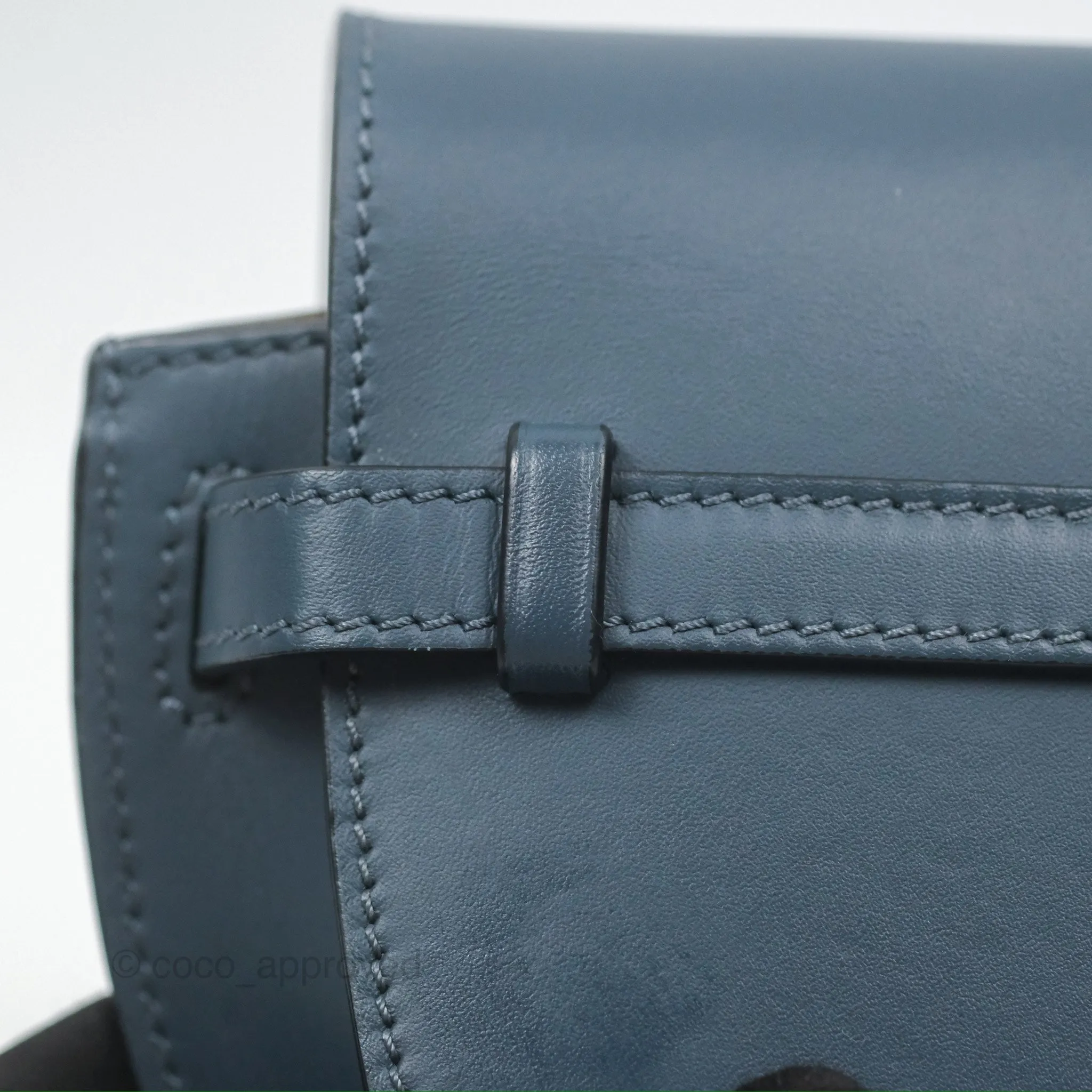 Loewe Mini Gate Dual bag Onyx Blue Soft Calfskin Jacquard Strap