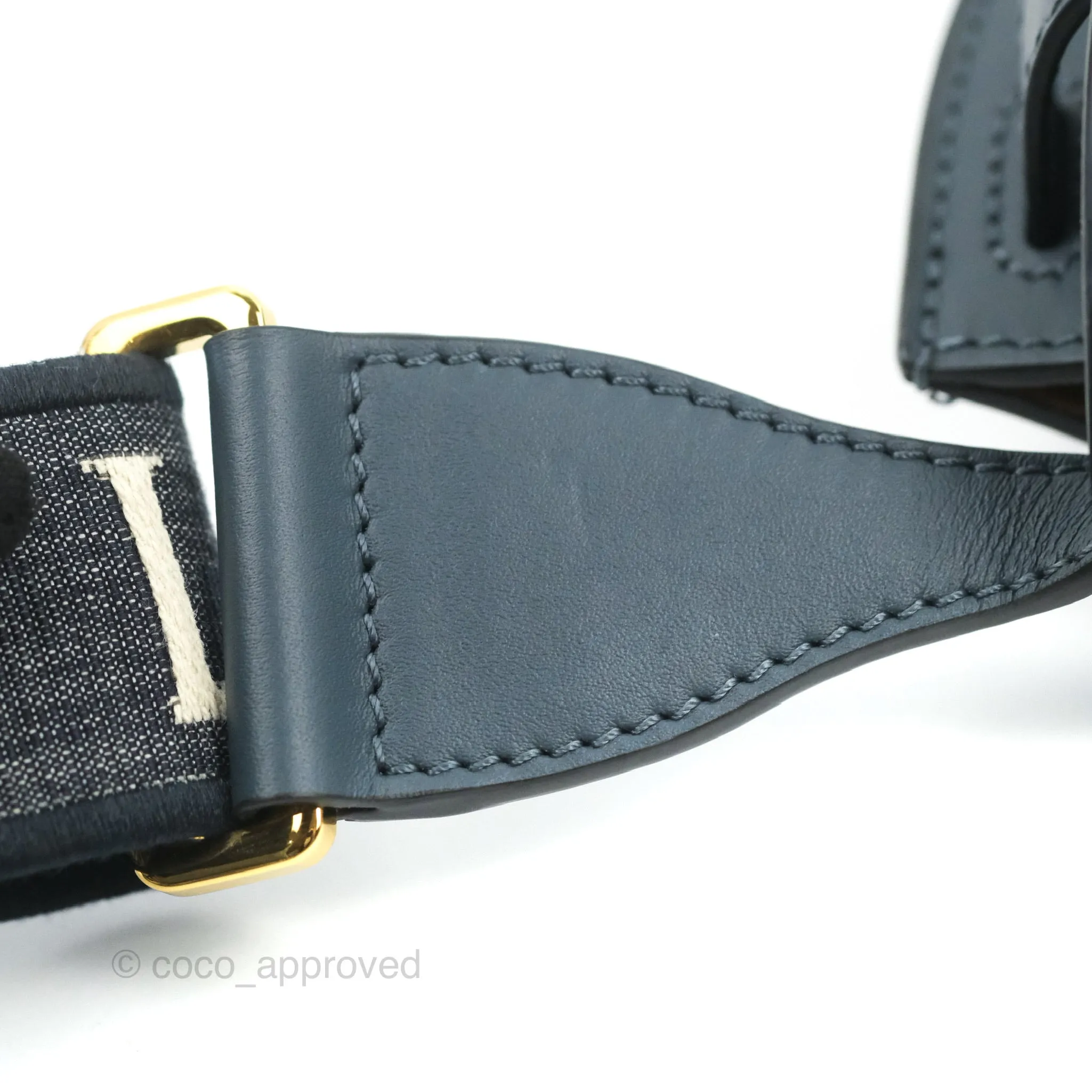 Loewe Mini Gate Dual bag Onyx Blue Soft Calfskin Jacquard Strap