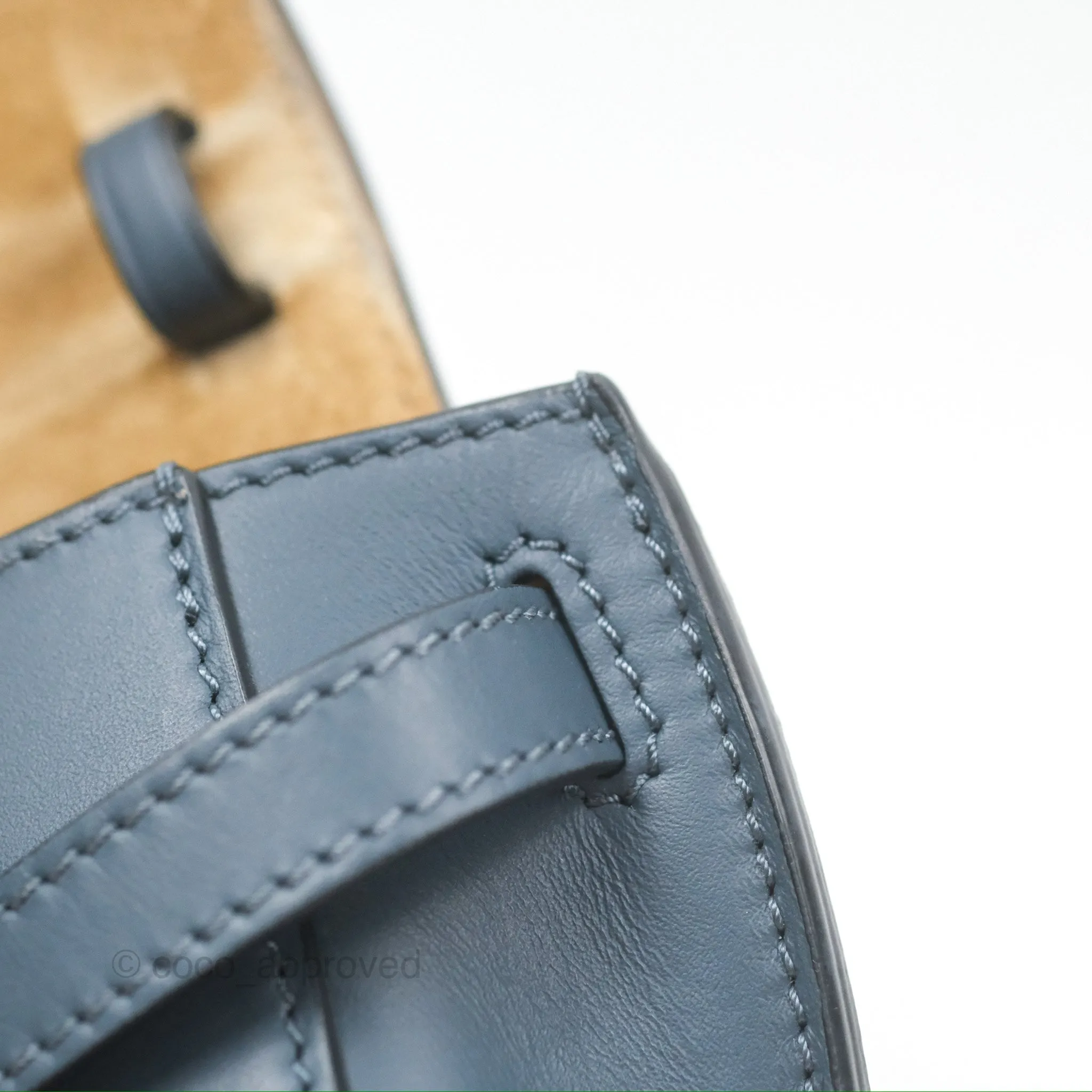Loewe Mini Gate Dual bag Onyx Blue Soft Calfskin Jacquard Strap