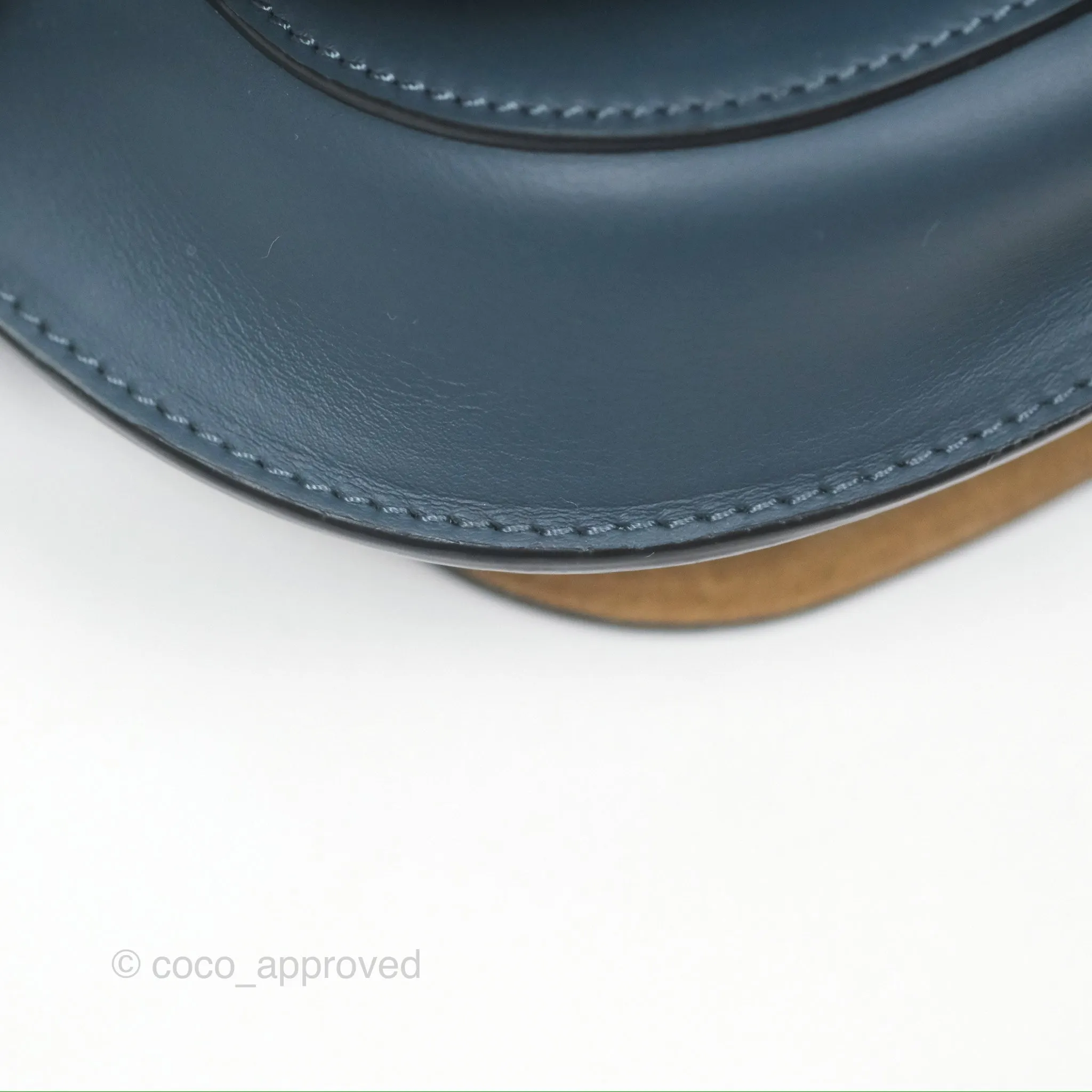 Loewe Mini Gate Dual bag Onyx Blue Soft Calfskin Jacquard Strap