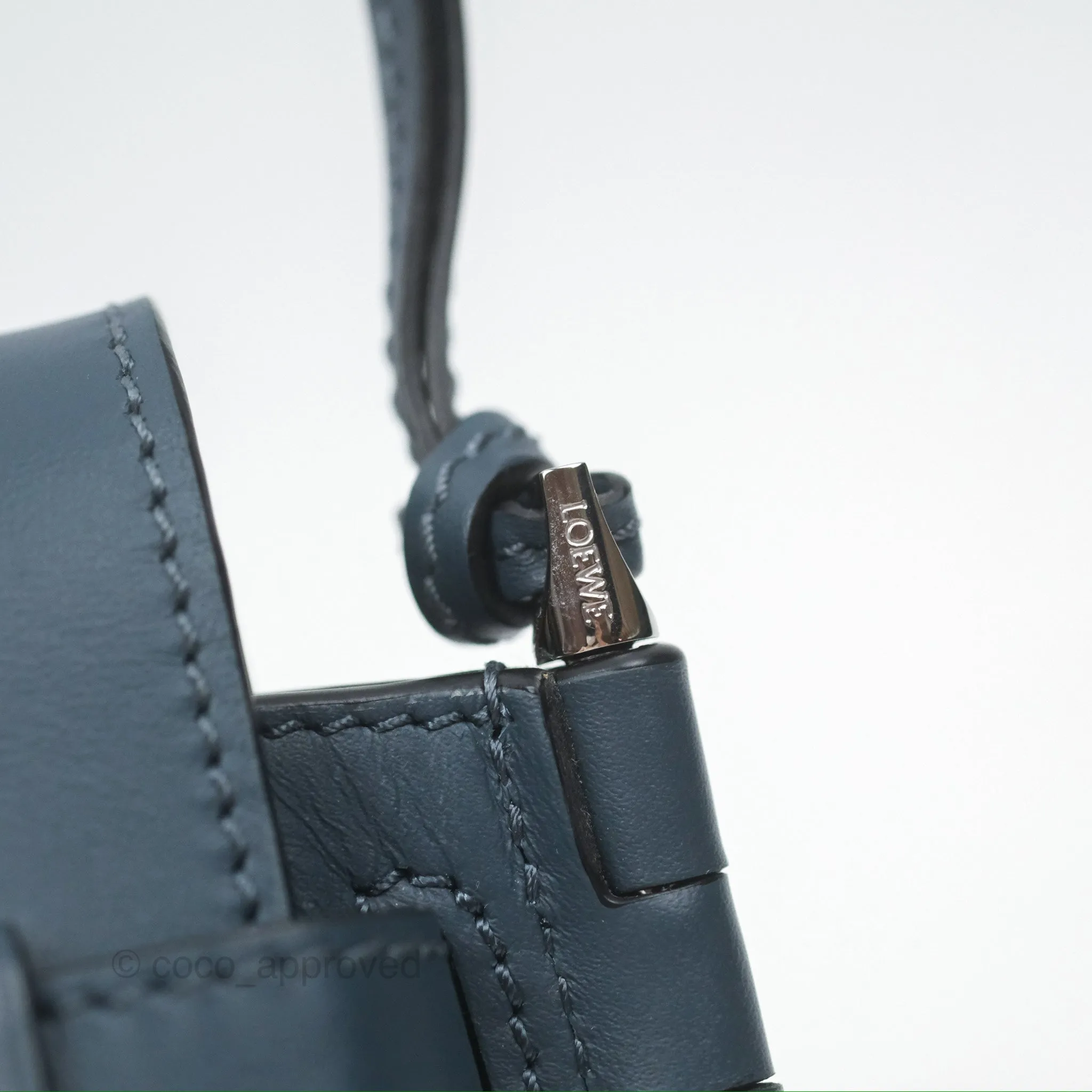 Loewe Mini Gate Dual bag Onyx Blue Soft Calfskin Jacquard Strap