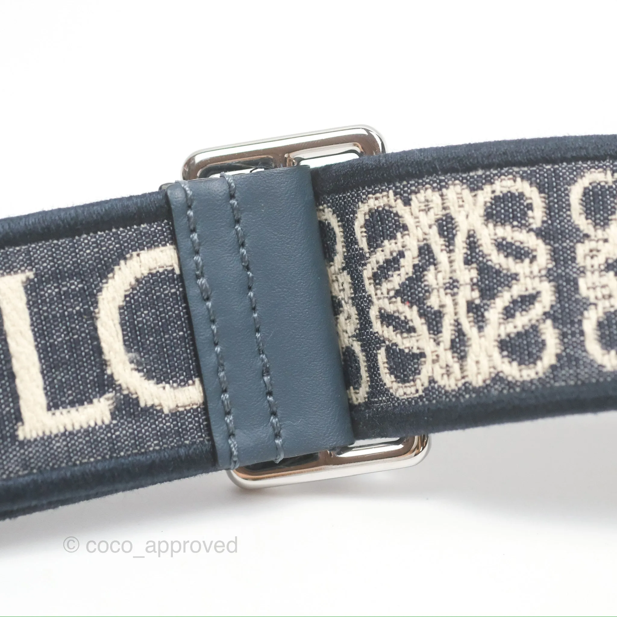 Loewe Mini Gate Dual bag Onyx Blue Soft Calfskin Jacquard Strap