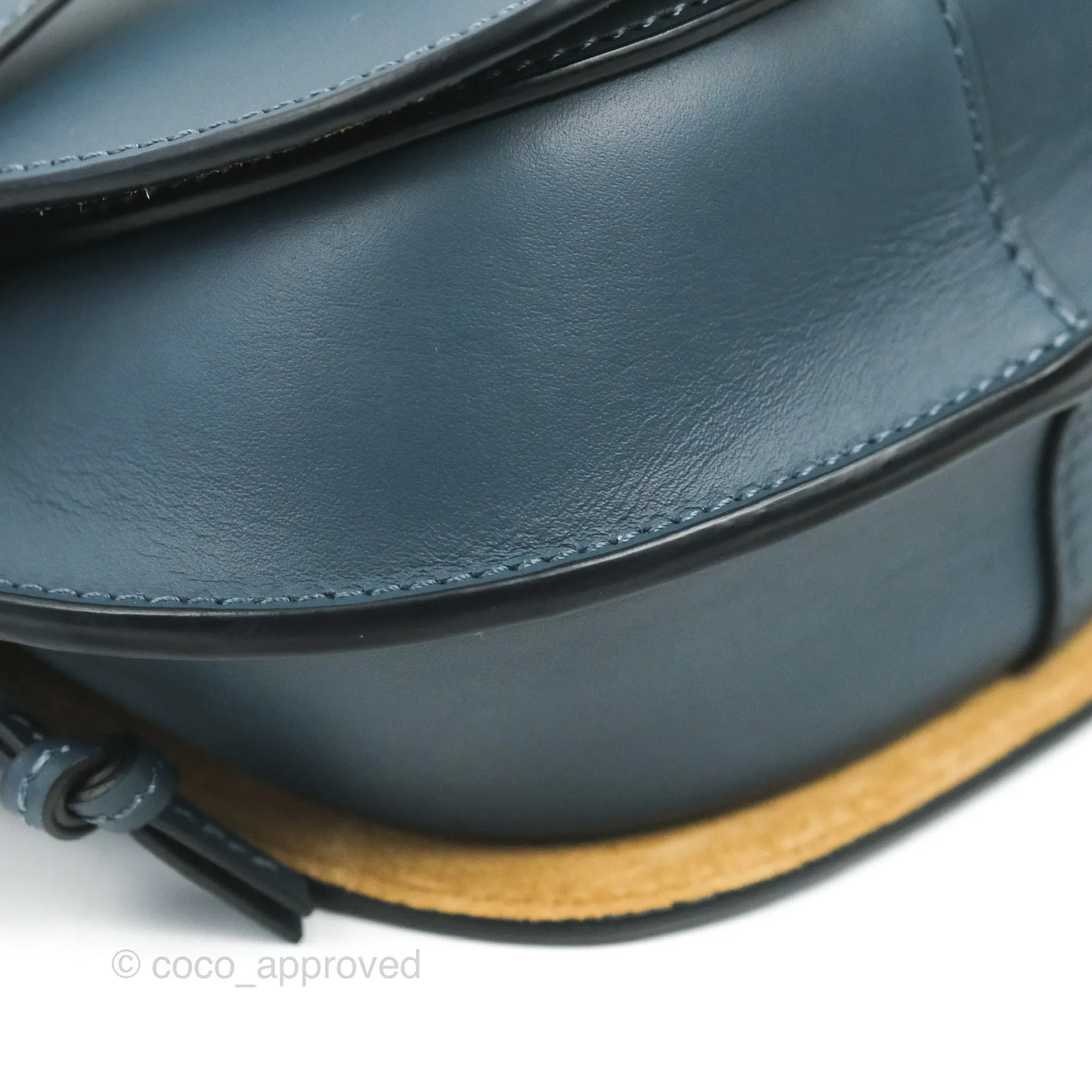 Loewe Mini Gate Dual bag Onyx Blue Soft Calfskin Jacquard Strap
