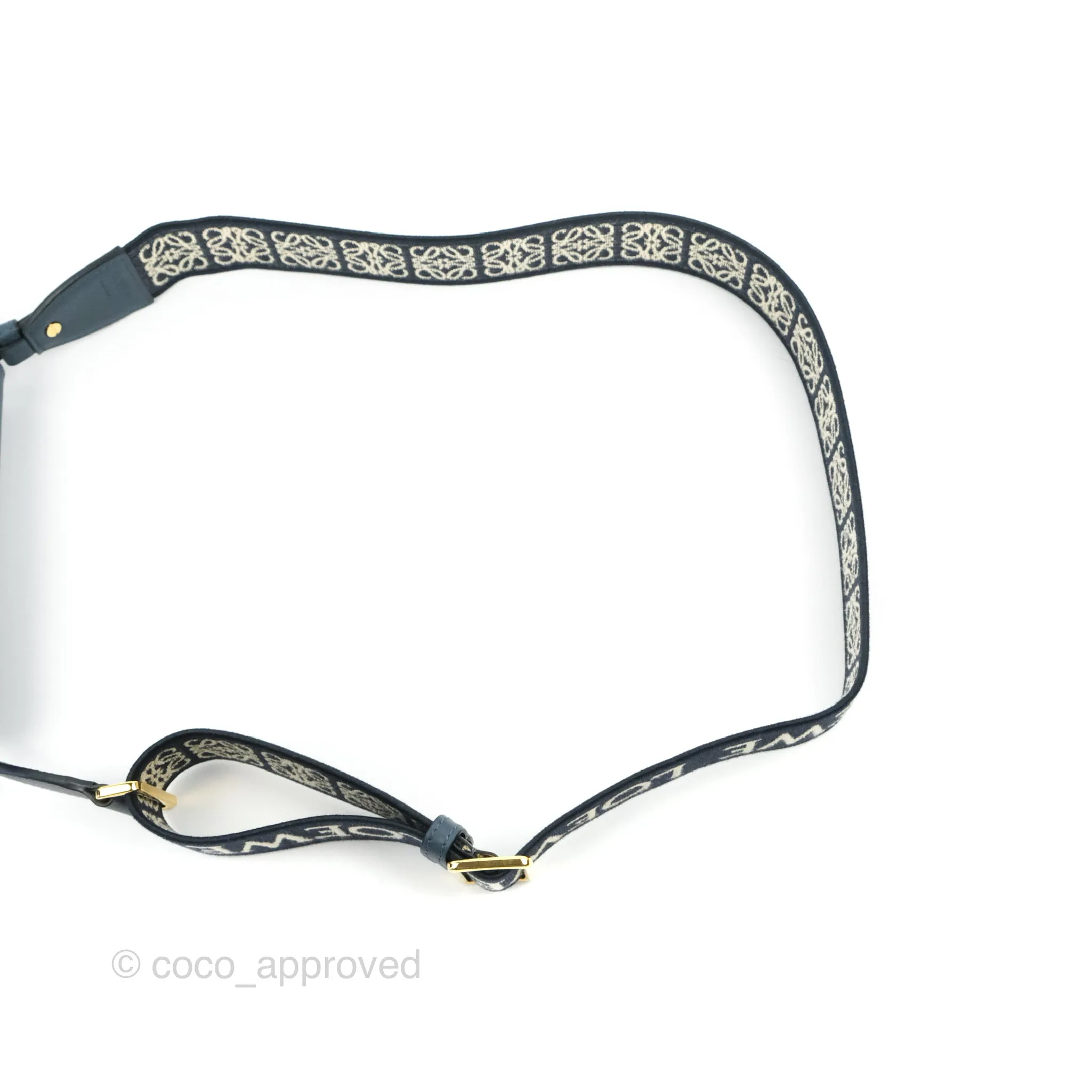 Loewe Mini Gate Dual bag Onyx Blue Soft Calfskin Jacquard Strap
