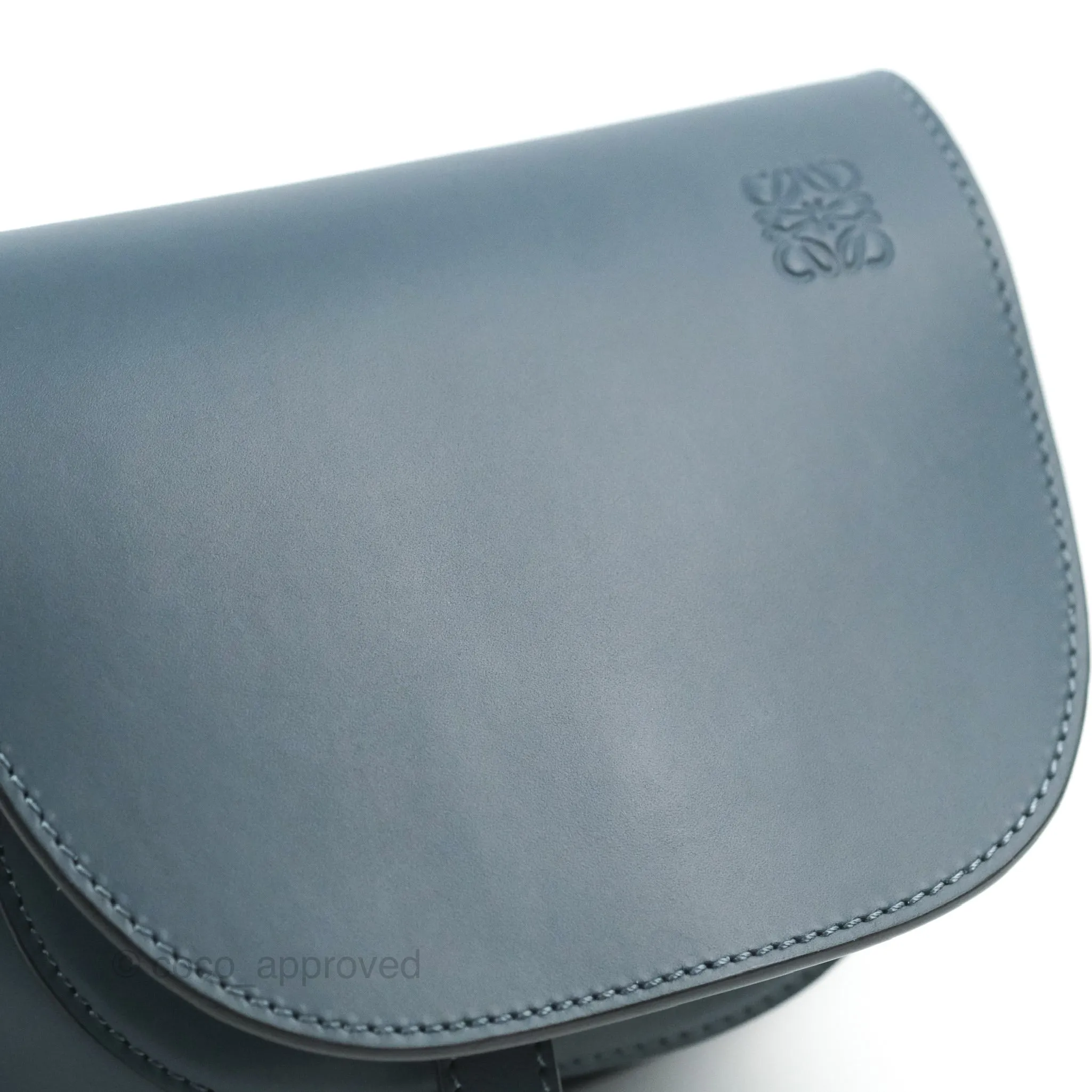 Loewe Mini Gate Dual bag Onyx Blue Soft Calfskin Jacquard Strap