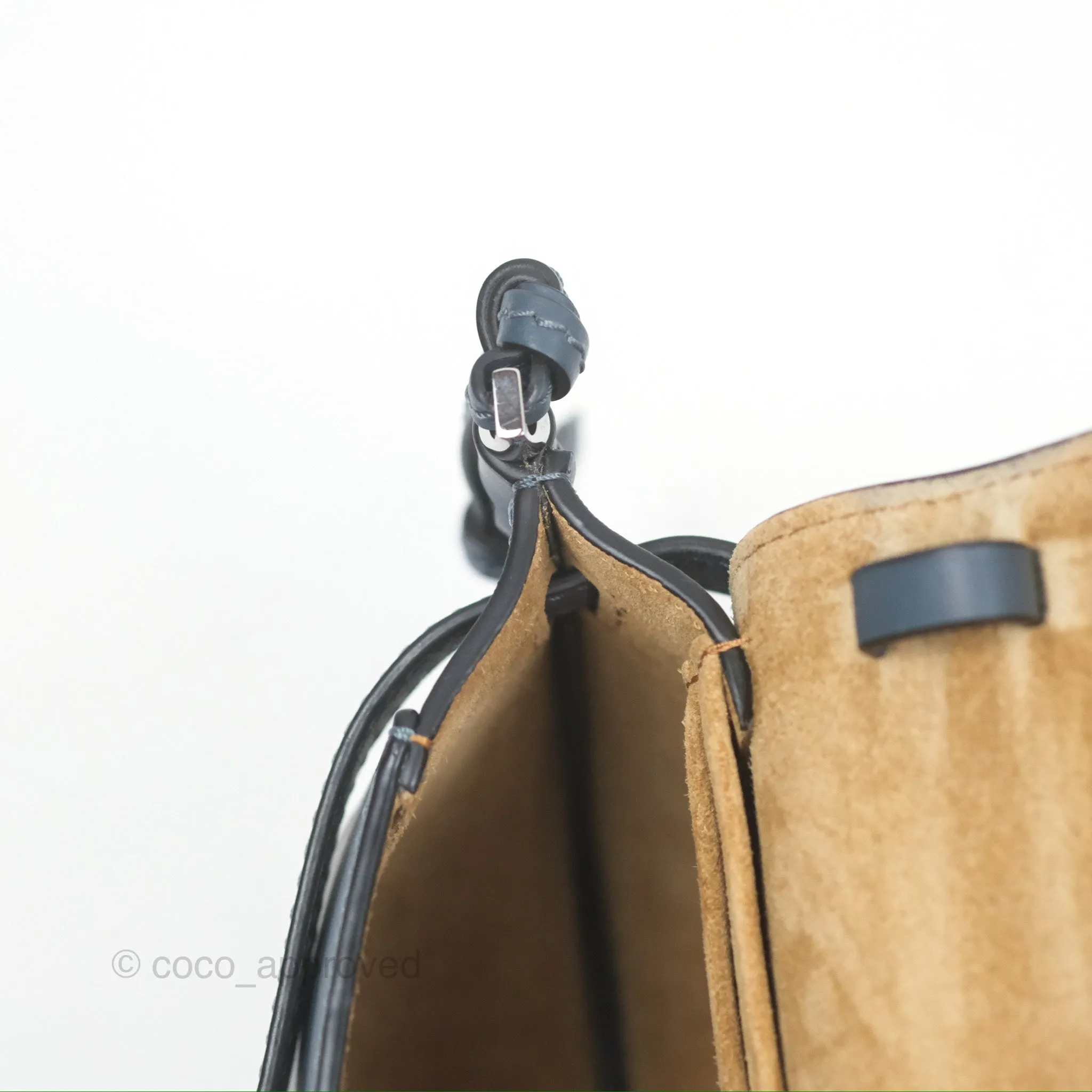 Loewe Mini Gate Dual bag Onyx Blue Soft Calfskin Jacquard Strap