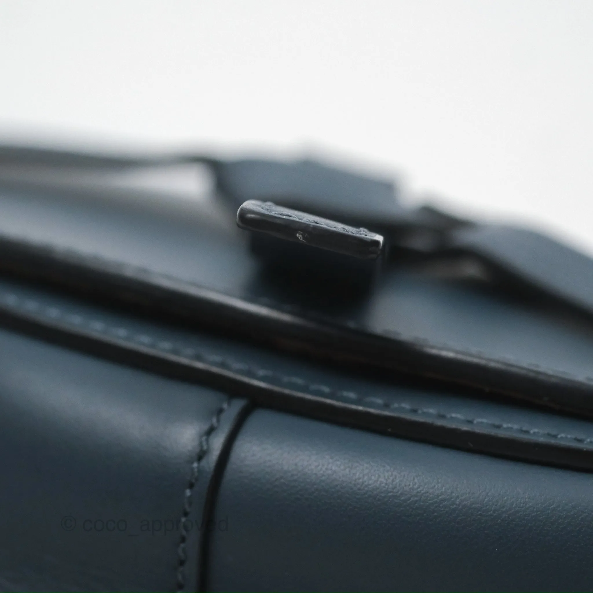 Loewe Mini Gate Dual bag Onyx Blue Soft Calfskin Jacquard Strap
