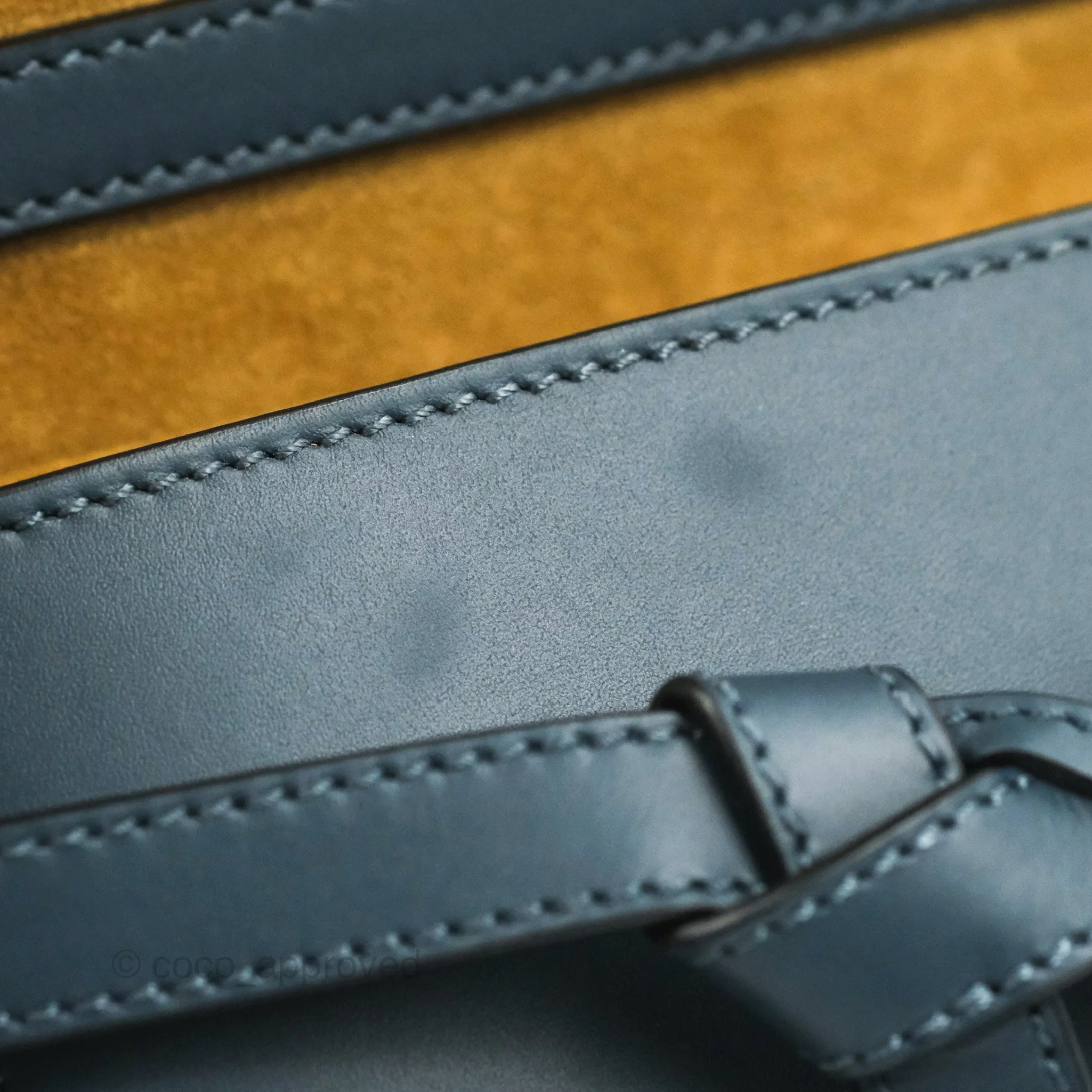 Loewe Mini Gate Dual bag Onyx Blue Soft Calfskin Jacquard Strap
