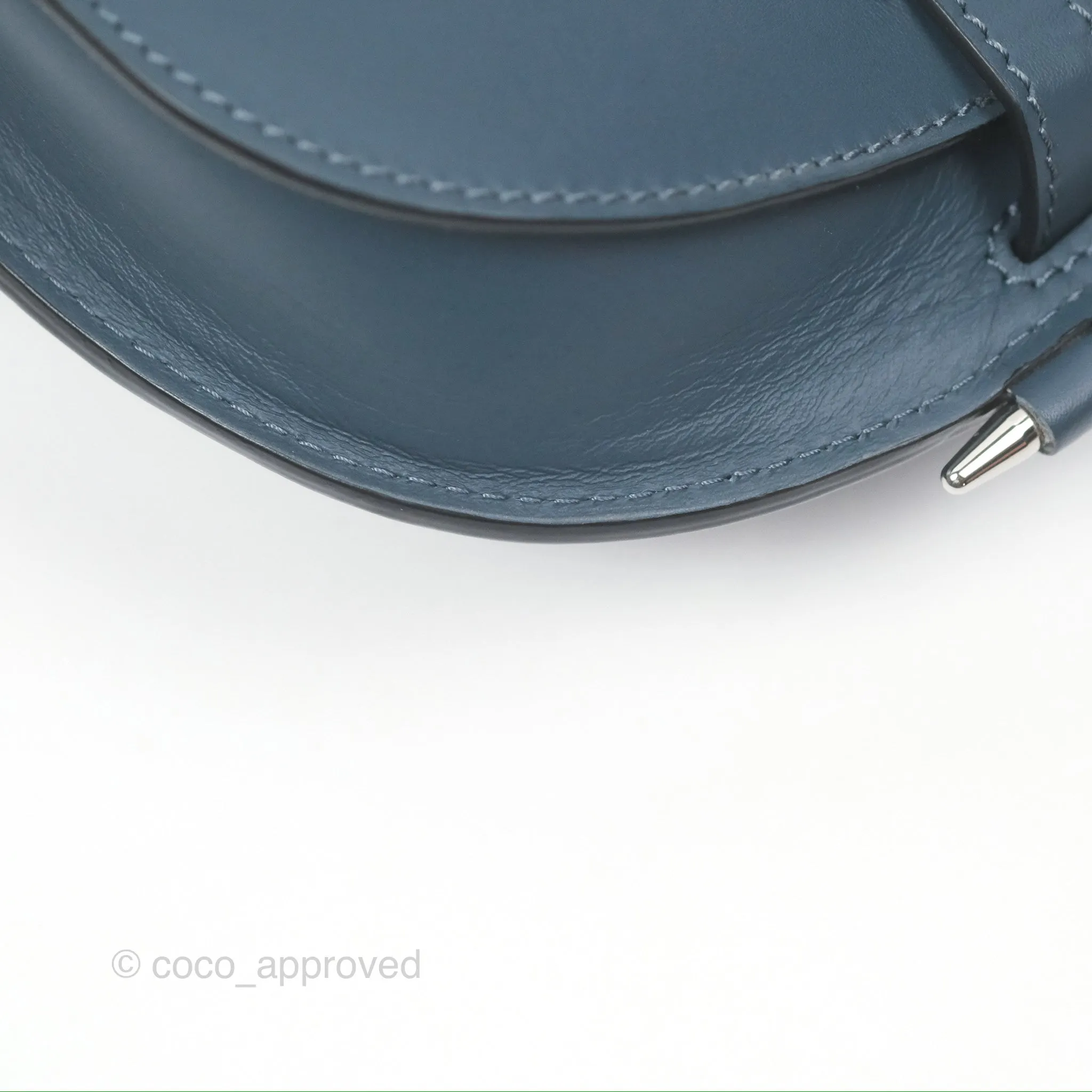 Loewe Mini Gate Dual bag Onyx Blue Soft Calfskin Jacquard Strap