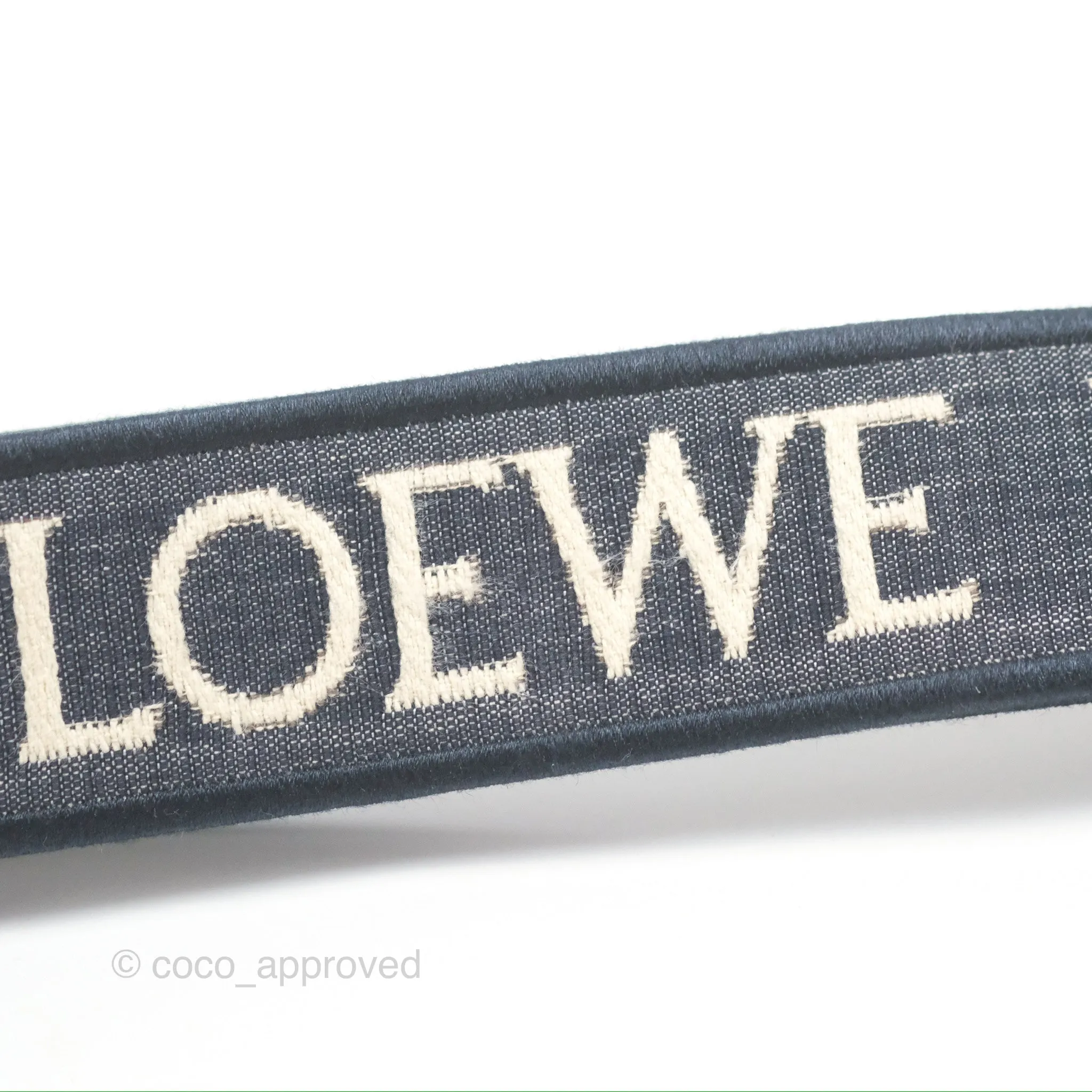Loewe Mini Gate Dual bag Onyx Blue Soft Calfskin Jacquard Strap