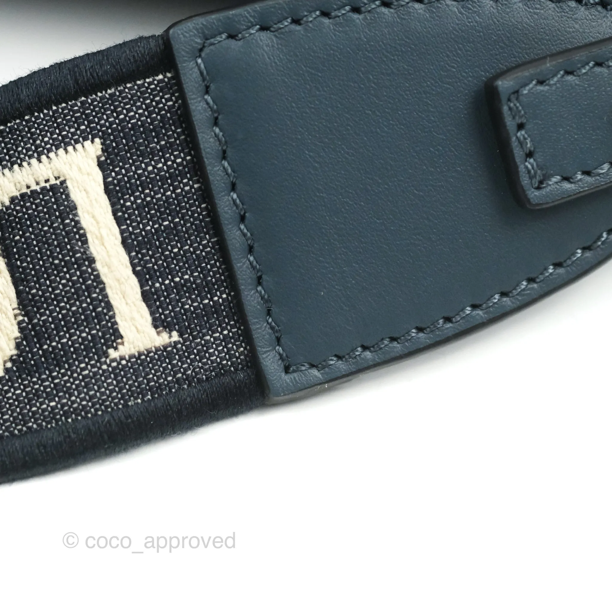 Loewe Mini Gate Dual bag Onyx Blue Soft Calfskin Jacquard Strap