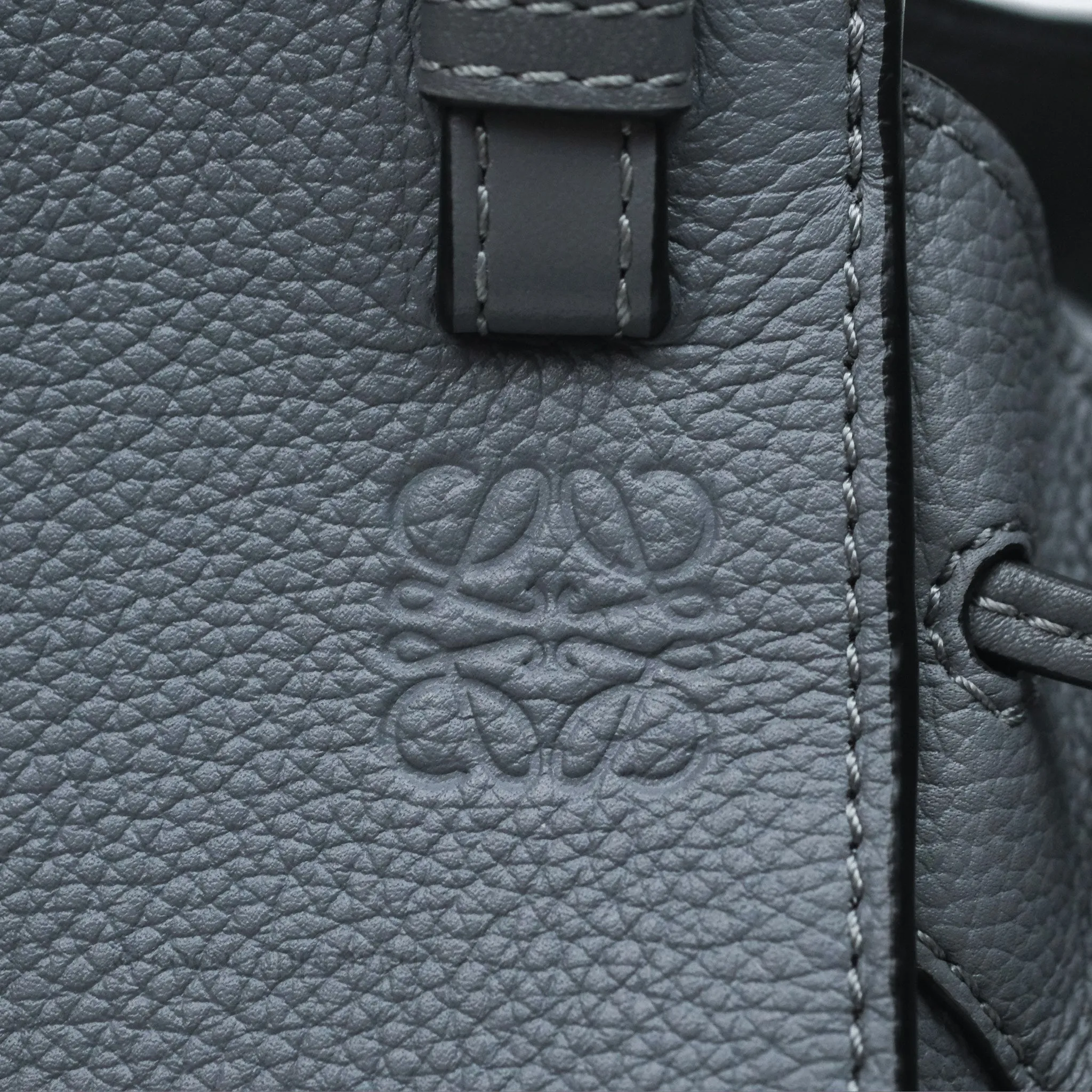 Loewe Mini Hammock Drawstring Asphalt Grey Calfskin