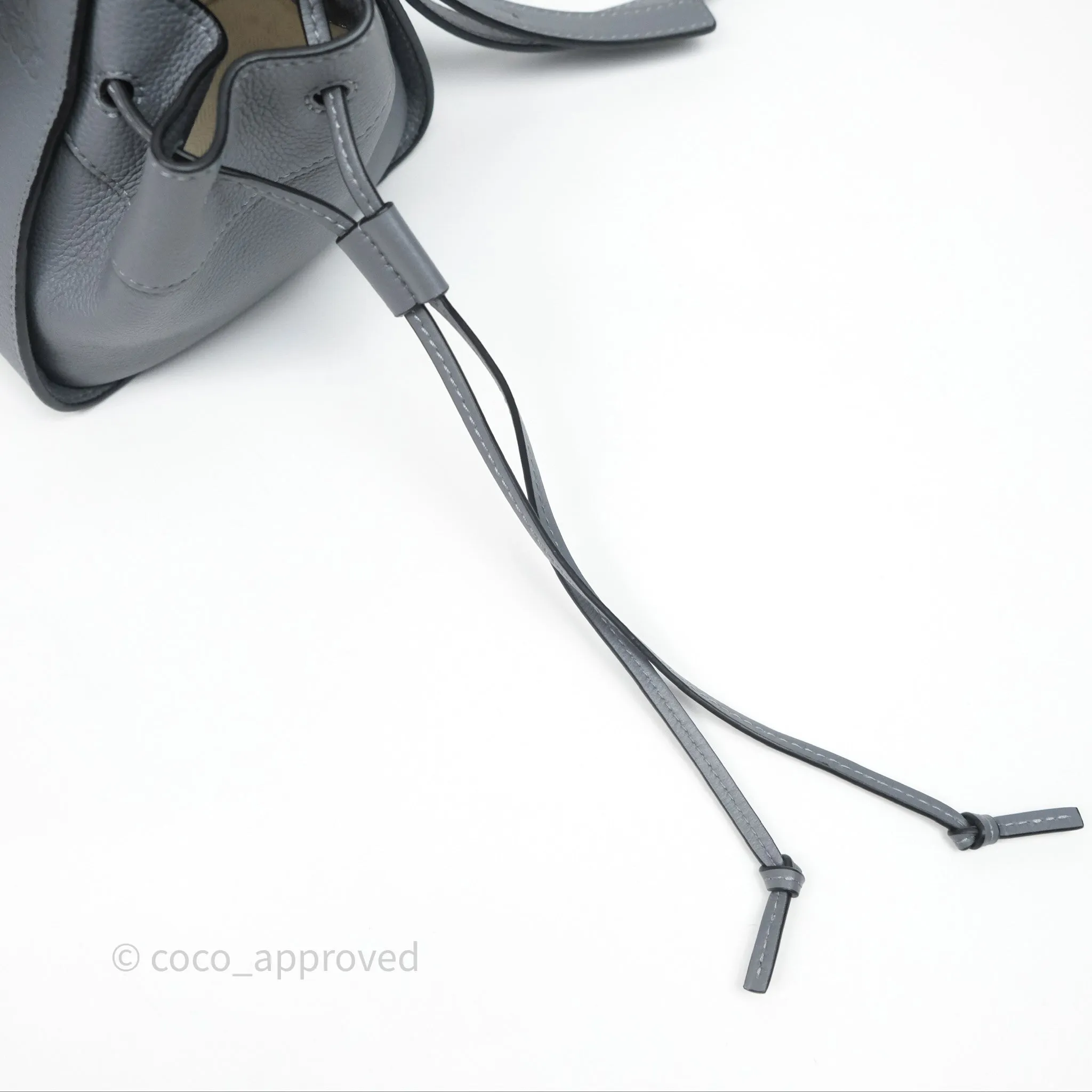 Loewe Mini Hammock Drawstring Asphalt Grey Calfskin
