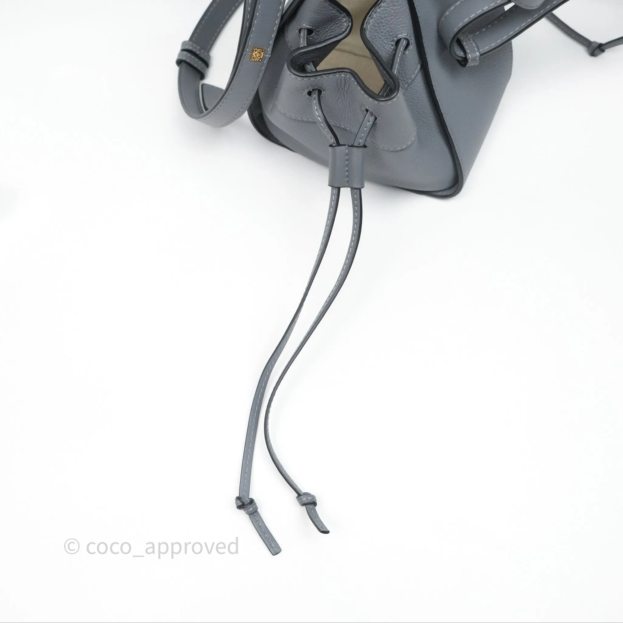 Loewe Mini Hammock Drawstring Asphalt Grey Calfskin