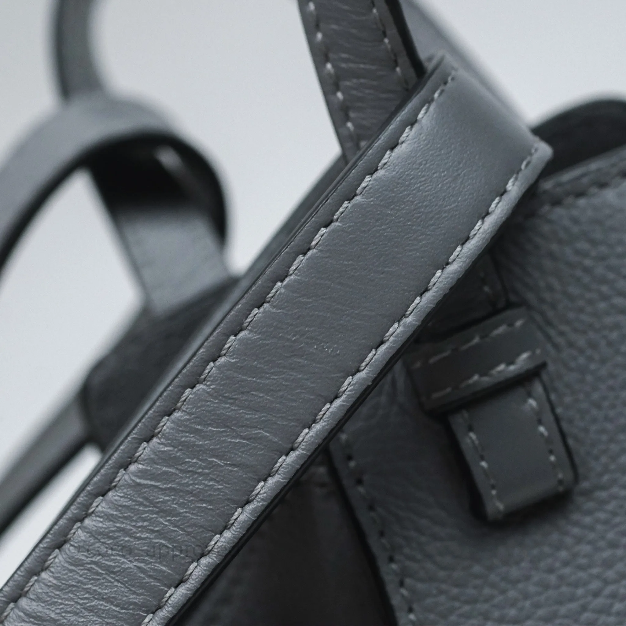 Loewe Mini Hammock Drawstring Asphalt Grey Calfskin