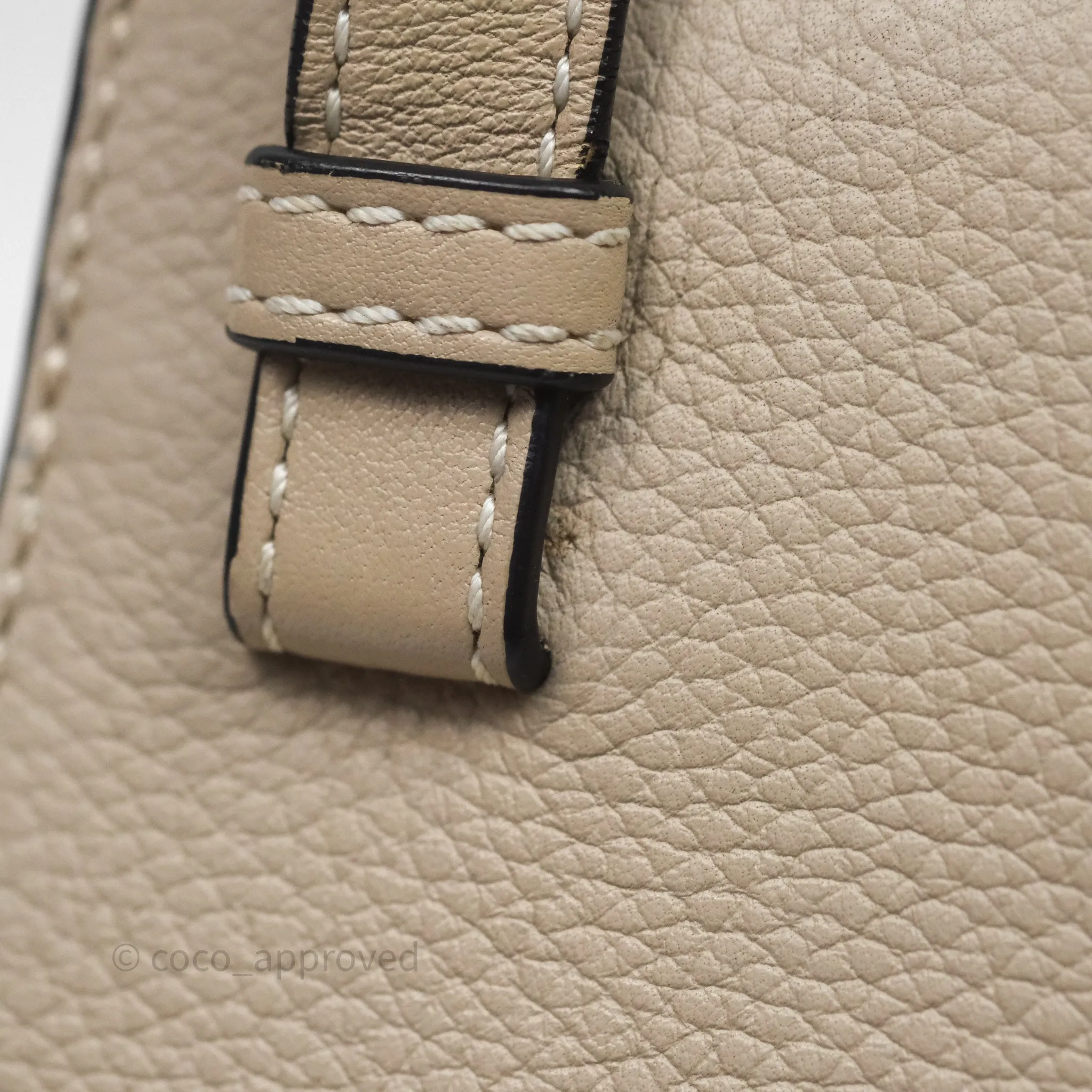 Loewe Mini Hammock Drawstring Beige Calfskin
