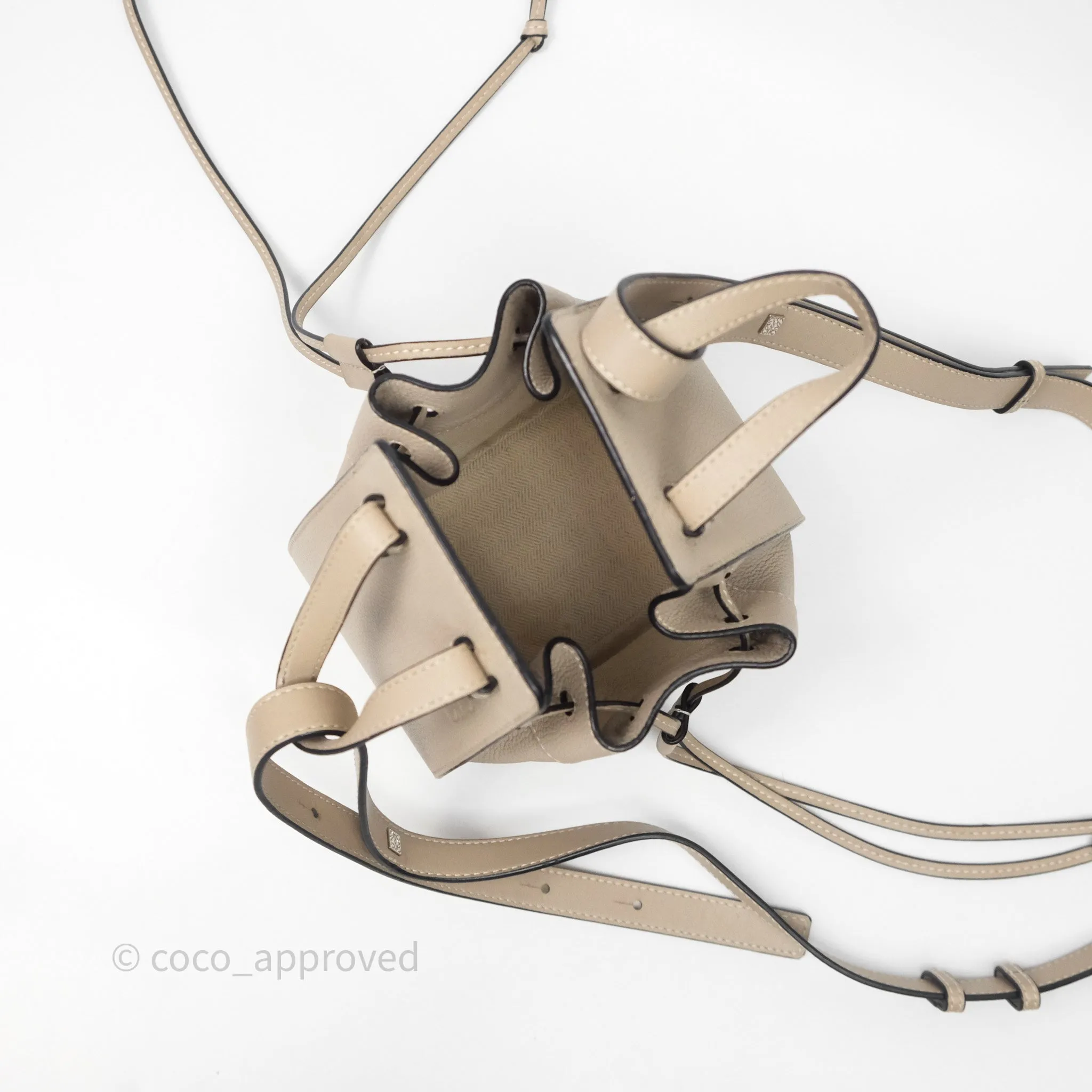 Loewe Mini Hammock Drawstring Beige Calfskin