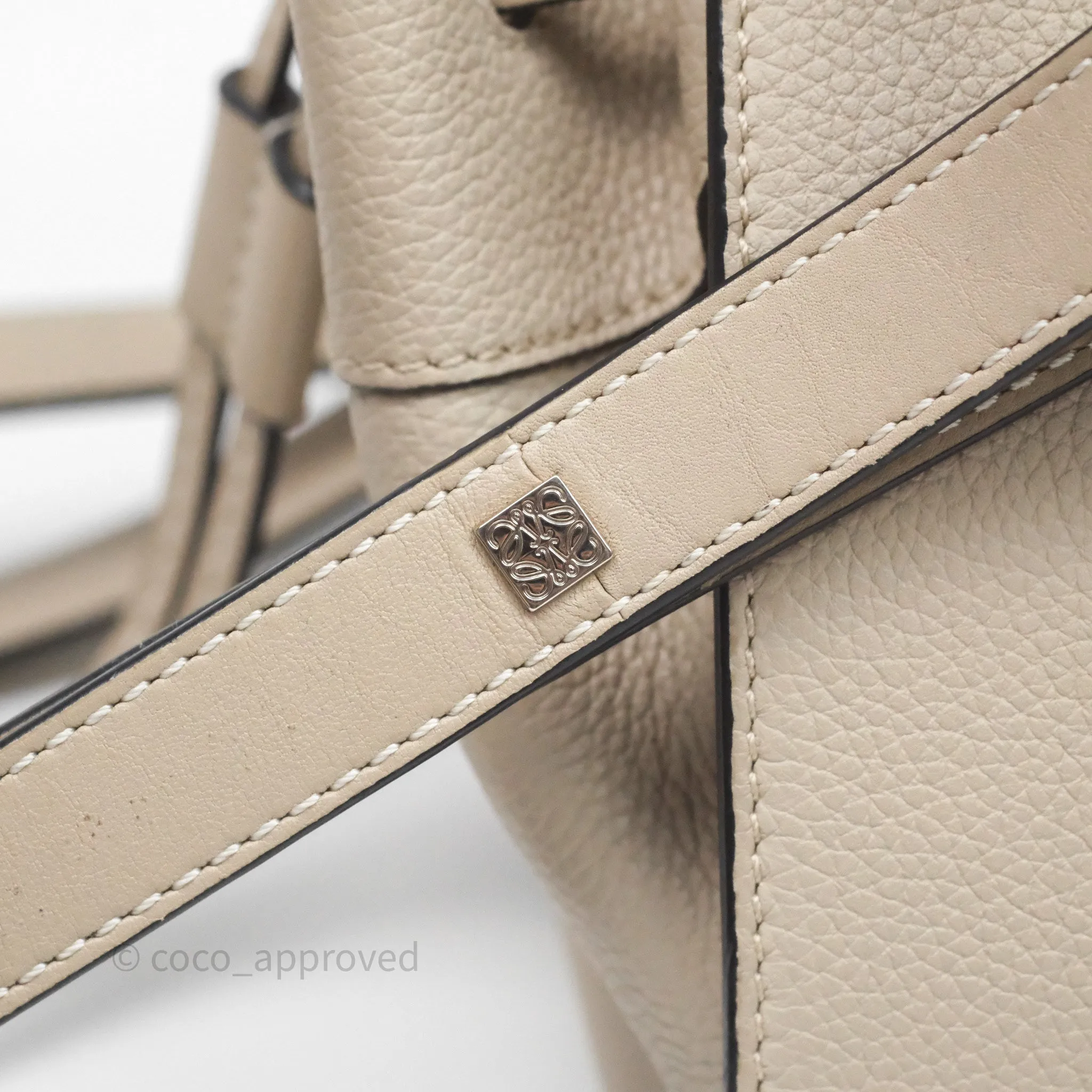 Loewe Mini Hammock Drawstring Beige Calfskin