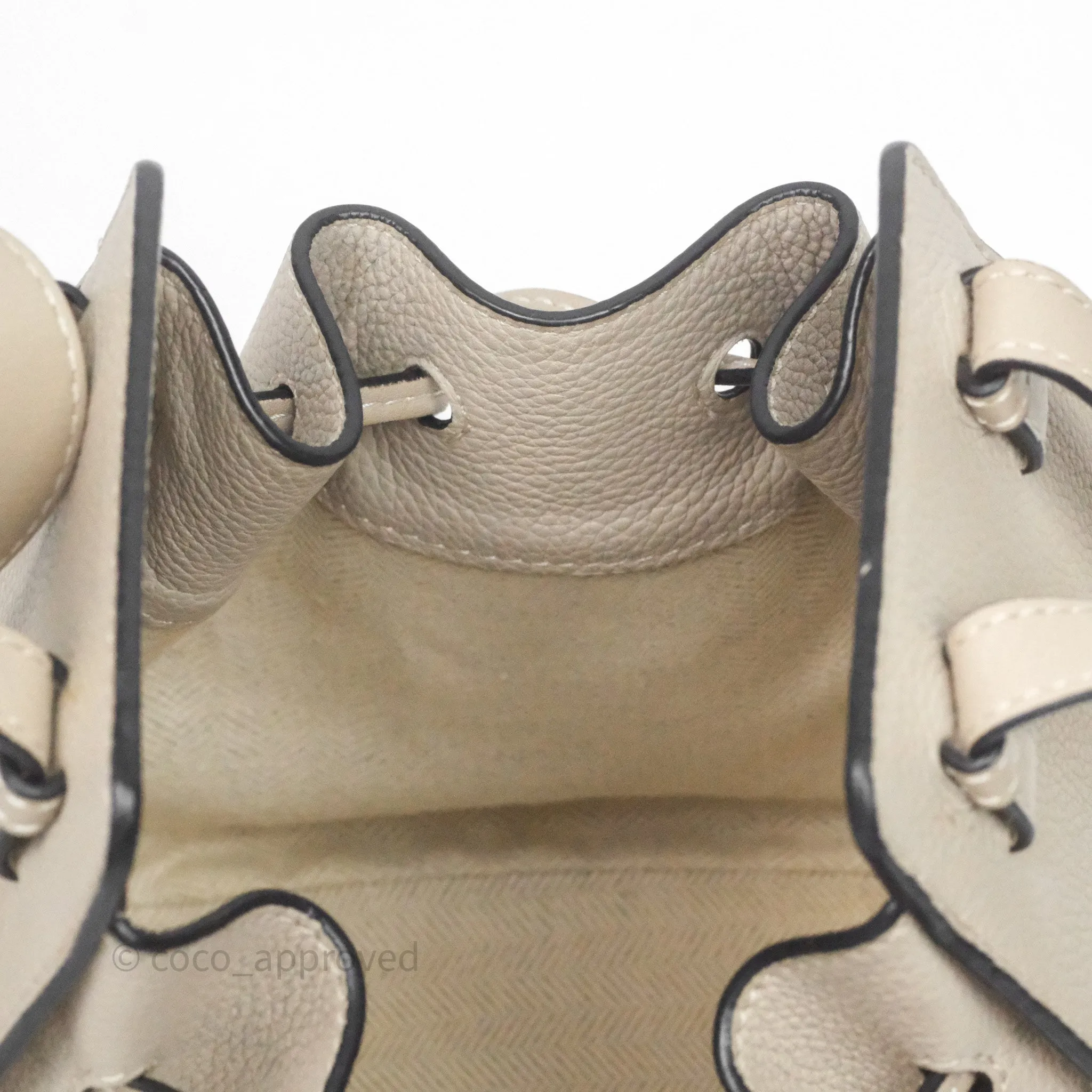 Loewe Mini Hammock Drawstring Beige Calfskin