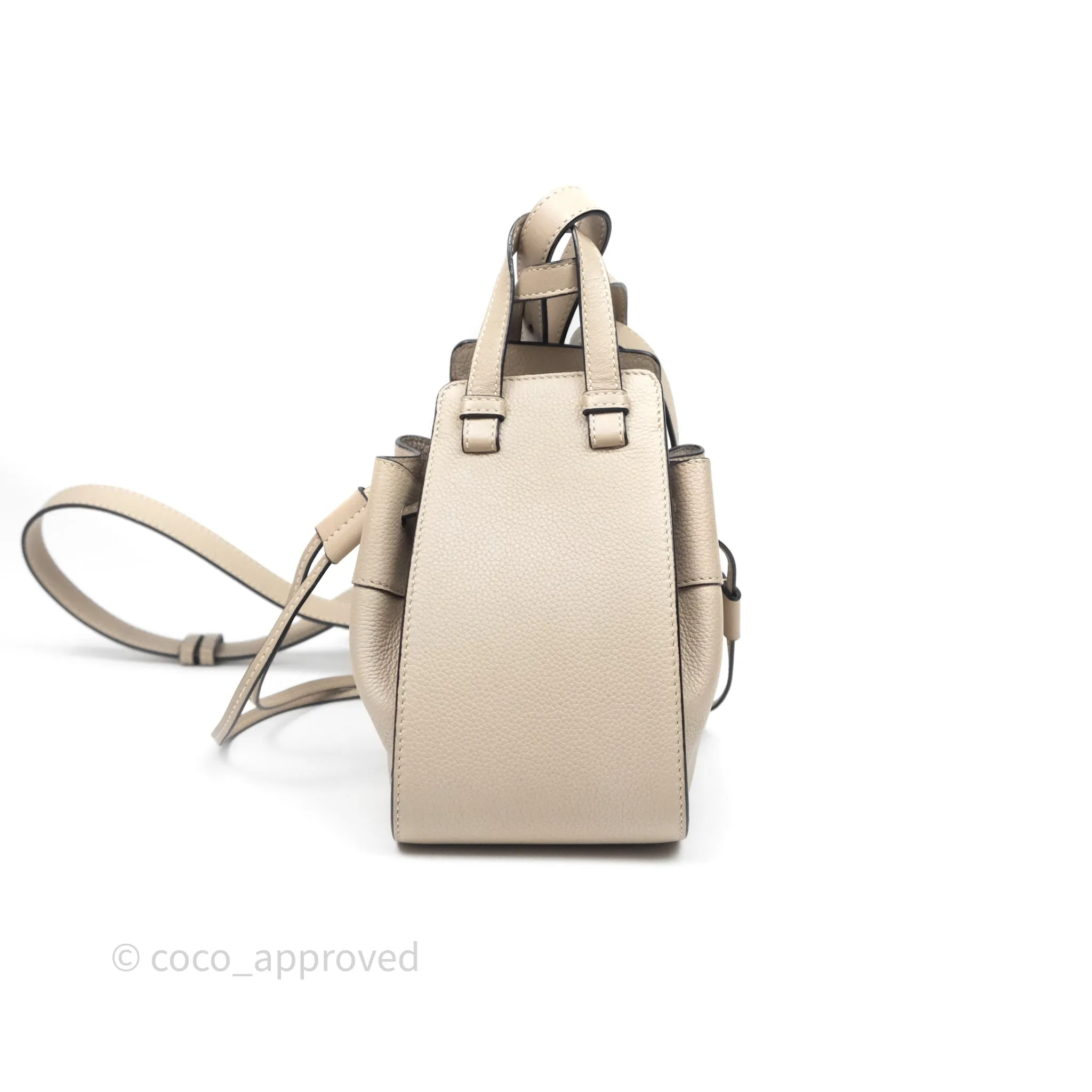 Loewe Mini Hammock Drawstring Beige Calfskin