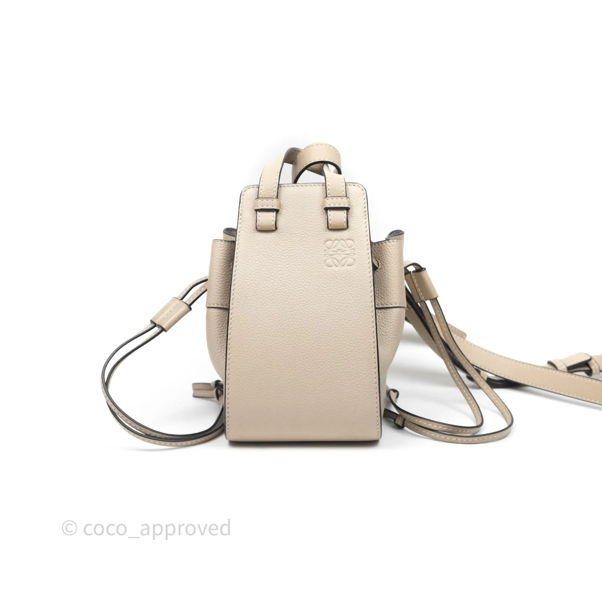 Loewe Mini Hammock Drawstring Beige Calfskin